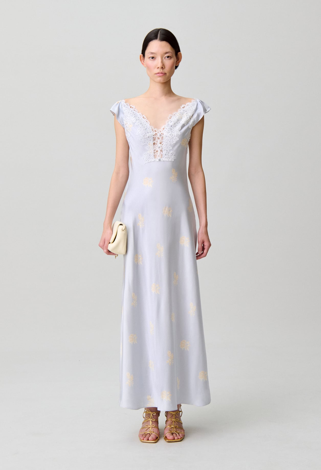 Robe satin fleurs - Femme - Print Clair - Taille 38 - Claudie Pierlot