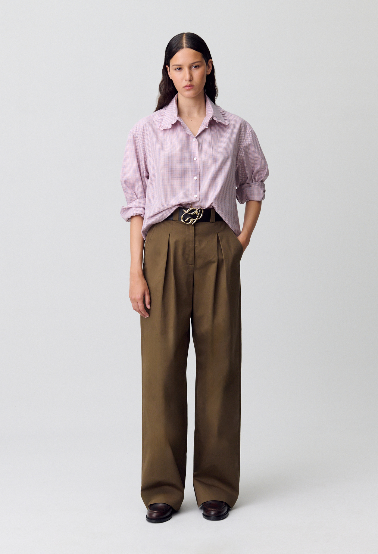 Chemise popeline à carreaux - Femme - Multico - Taille 34 - Claudie Pierlot