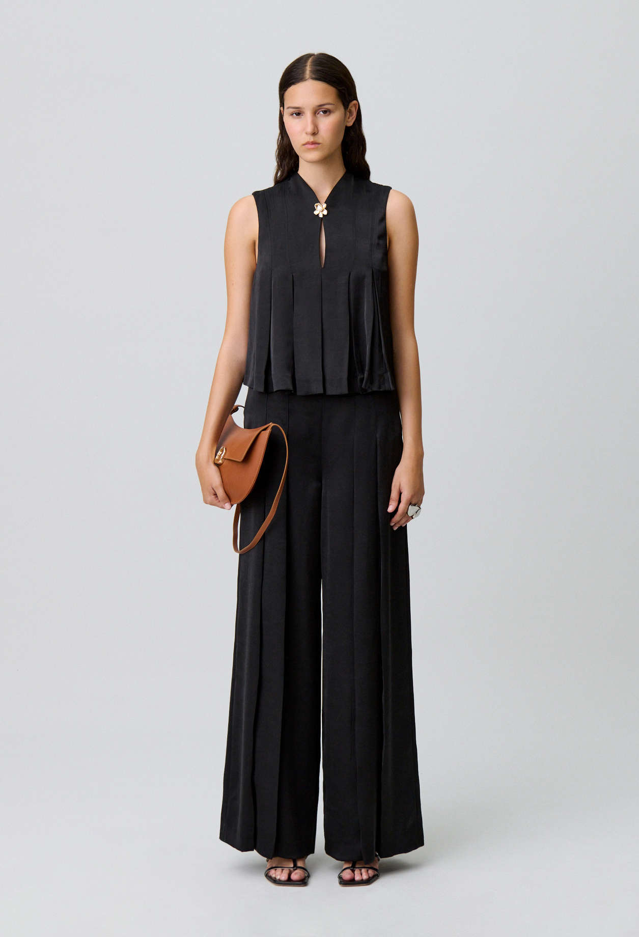 Top sans manches fluide - Femme - Noir - Claudie Pierlot