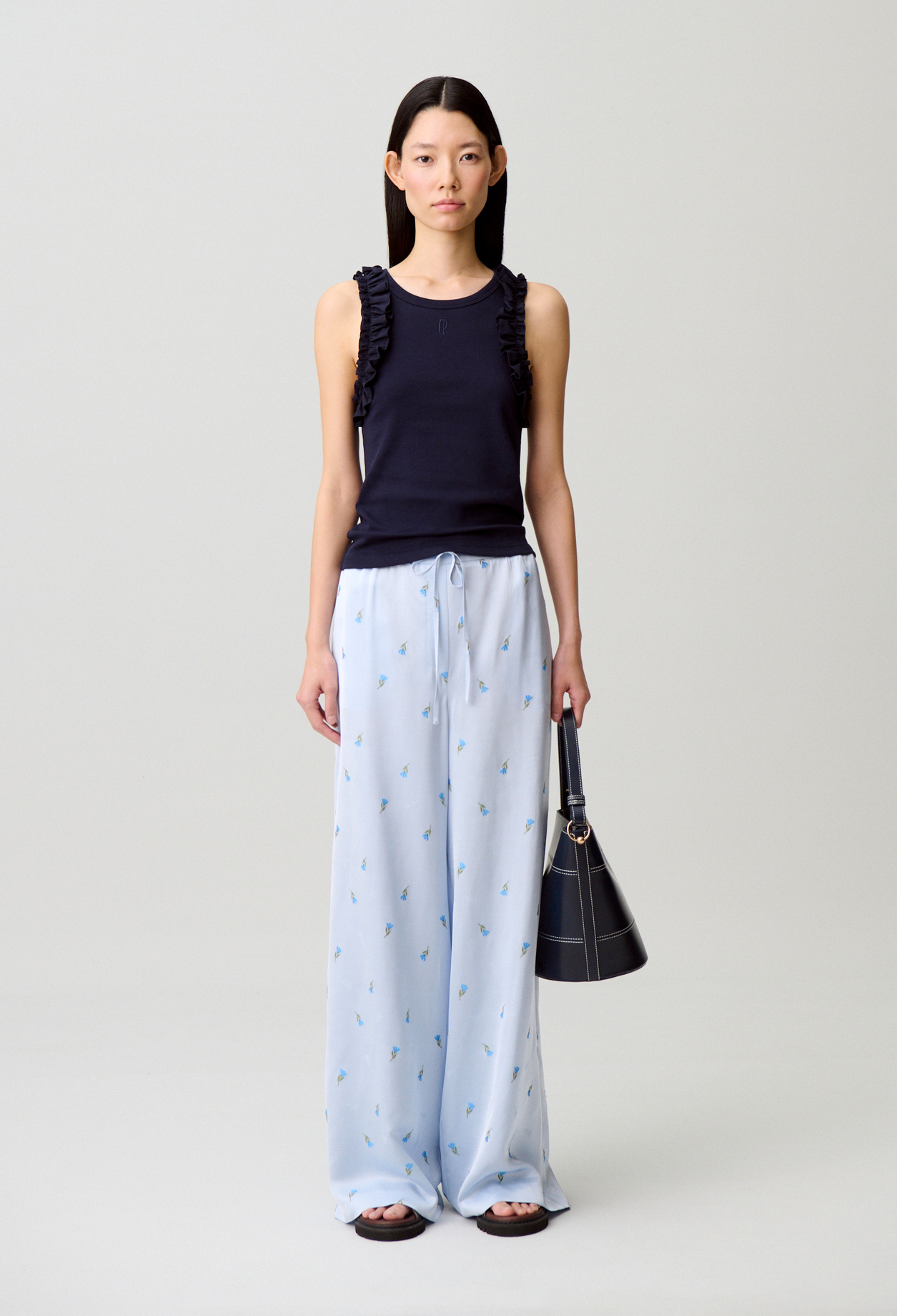 T-shirt brodé coton - Femme - Marine - Taille 2 - Claudie Pierlot