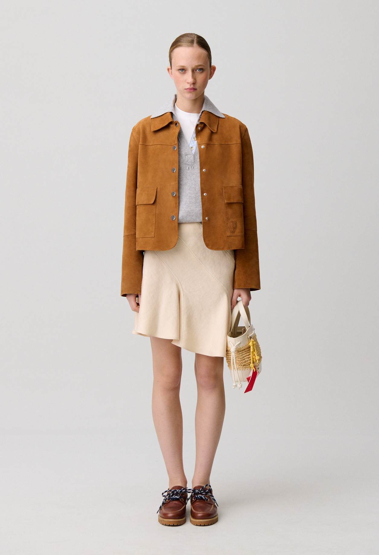 Jupe courte asymétrique - Femme - Vanille - Taille 40 - Claudie Pierlot