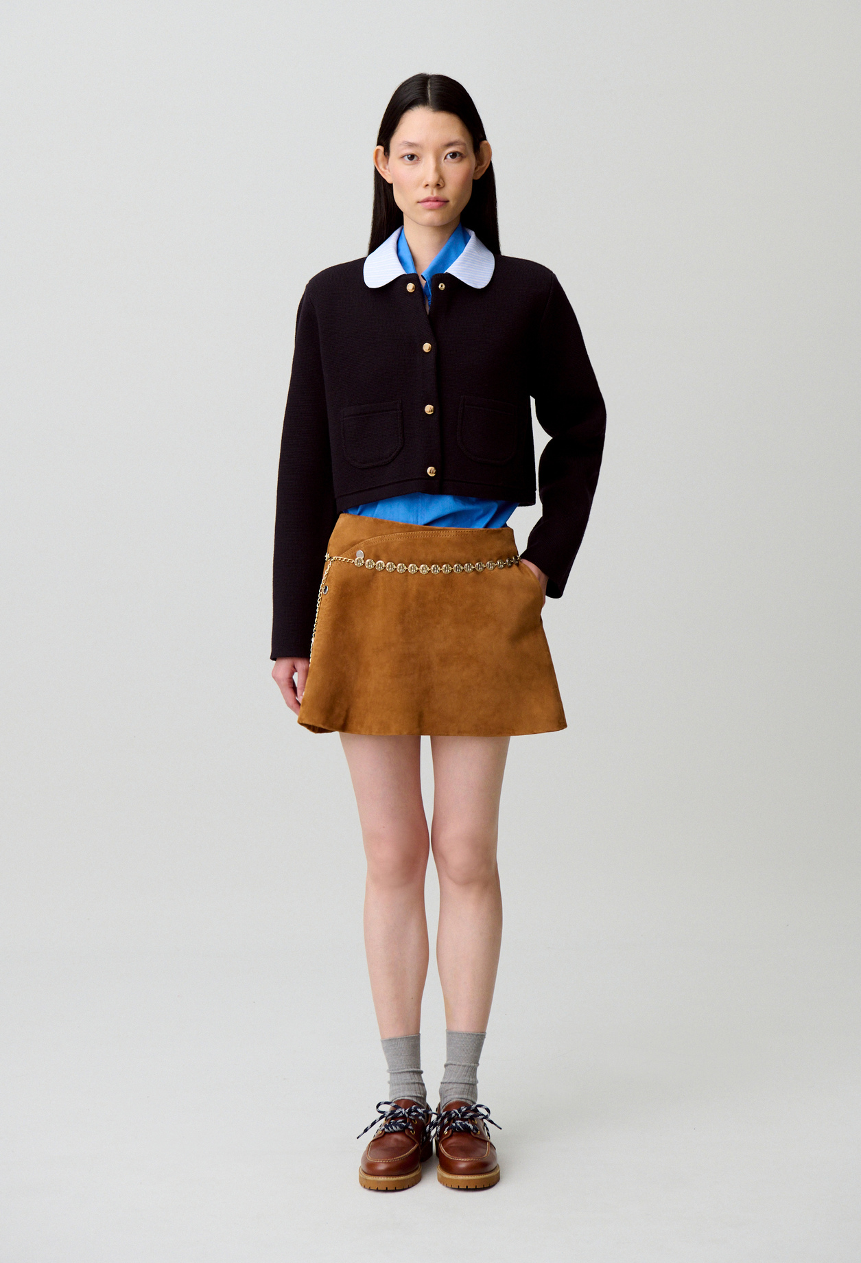 Cardigan avec col - Femme - Marine - Taille 1 - Claudie Pierlot