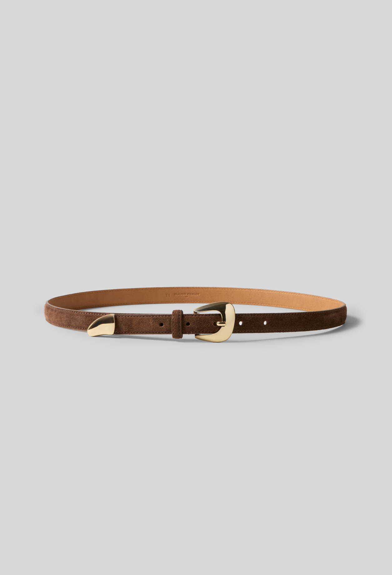 Claudie - Ceinture cuir suède boucle - Chocolat - Taille 3 - Pour Femme
