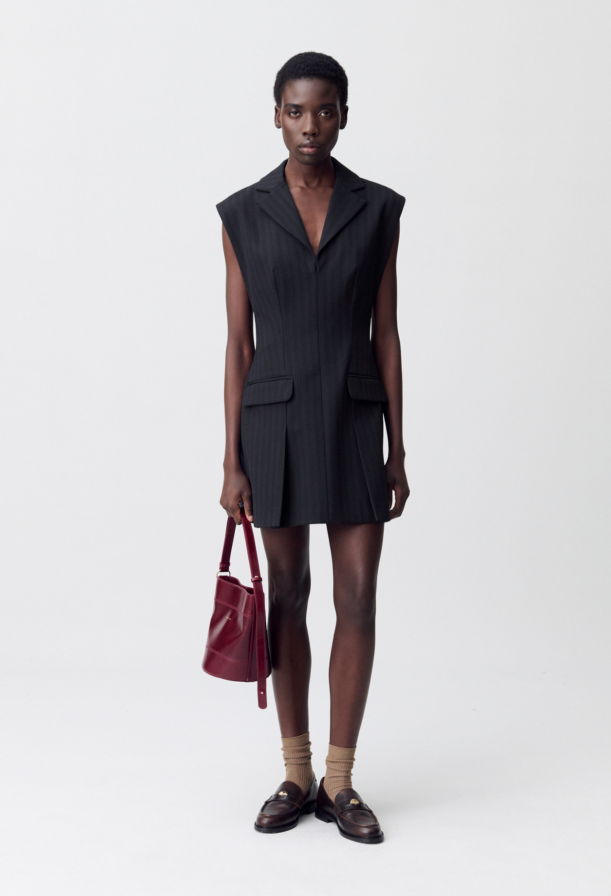 Claudie - Robe courte cintrée plis - Bicolore - Taille 34 - Pour Femme
