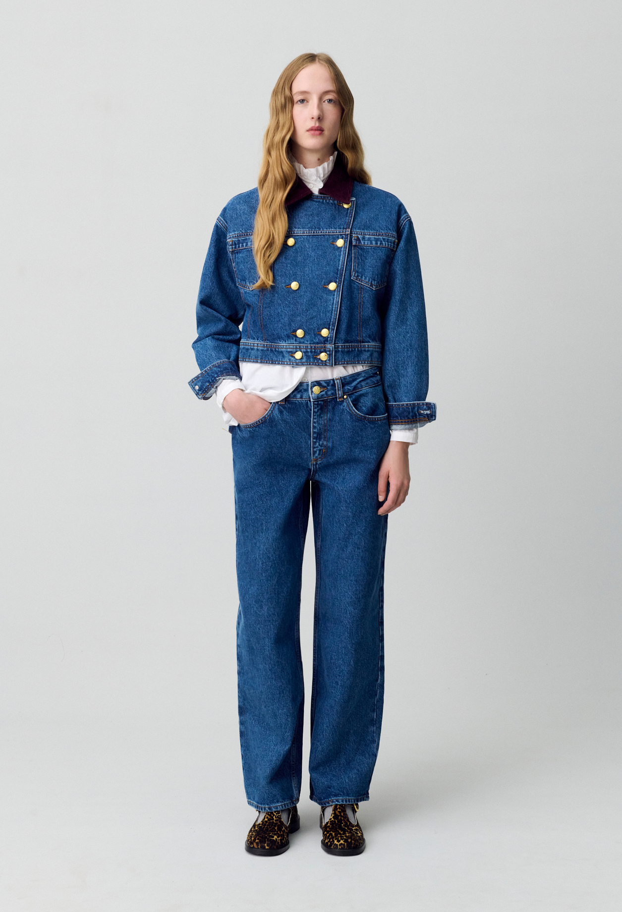 Blouson perfecto jean - Femme - Denim Bleu - Taille 34 - Claudie Pierlot