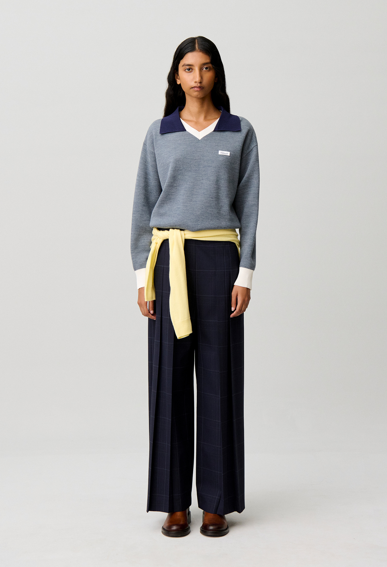 Claudie - Pantalon jambes larges à carreaux - Multico - Taille 42 - Pour Femme