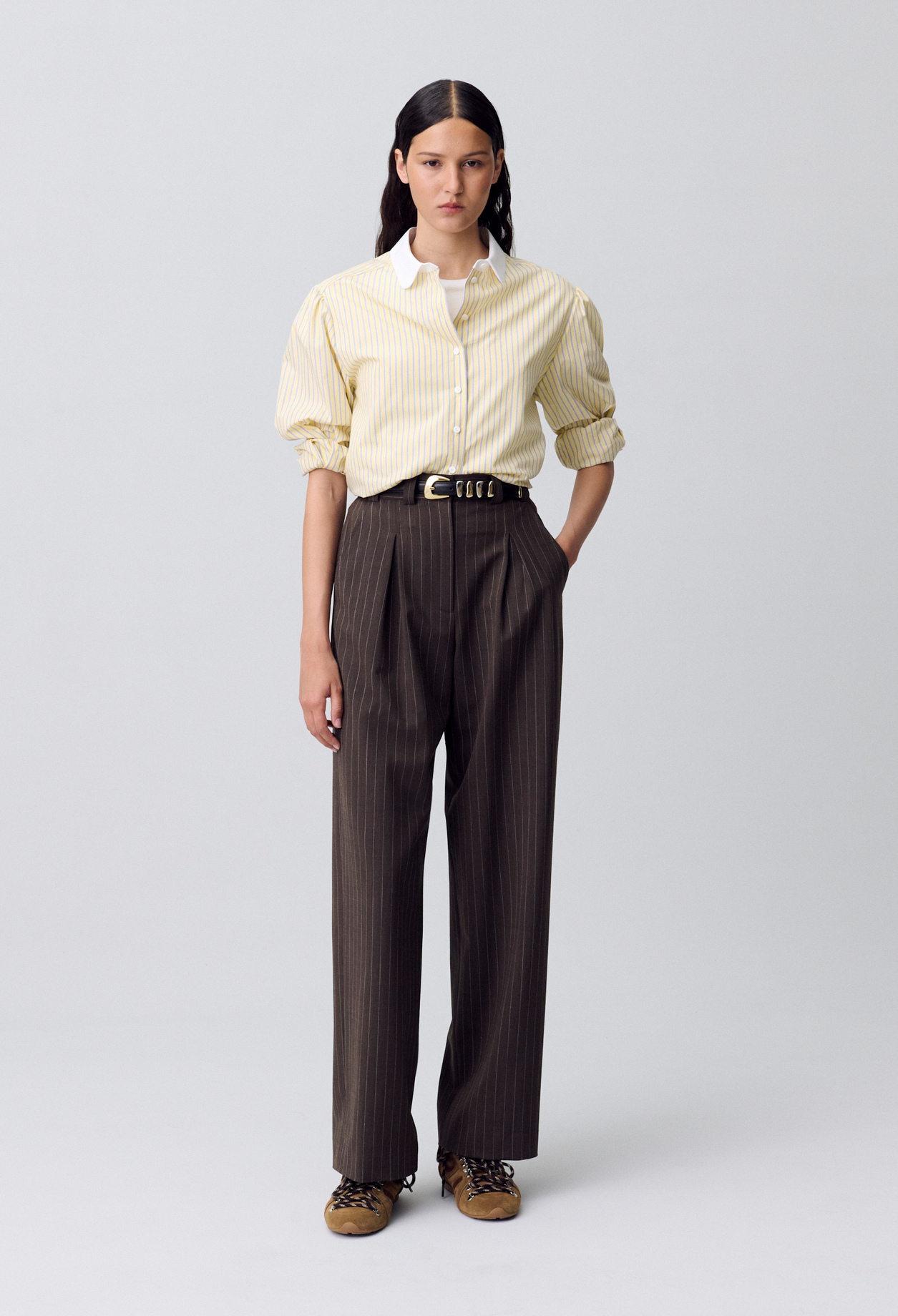 Claudie - Pantalon droit - Marron - Taille 40 - Pour Femme