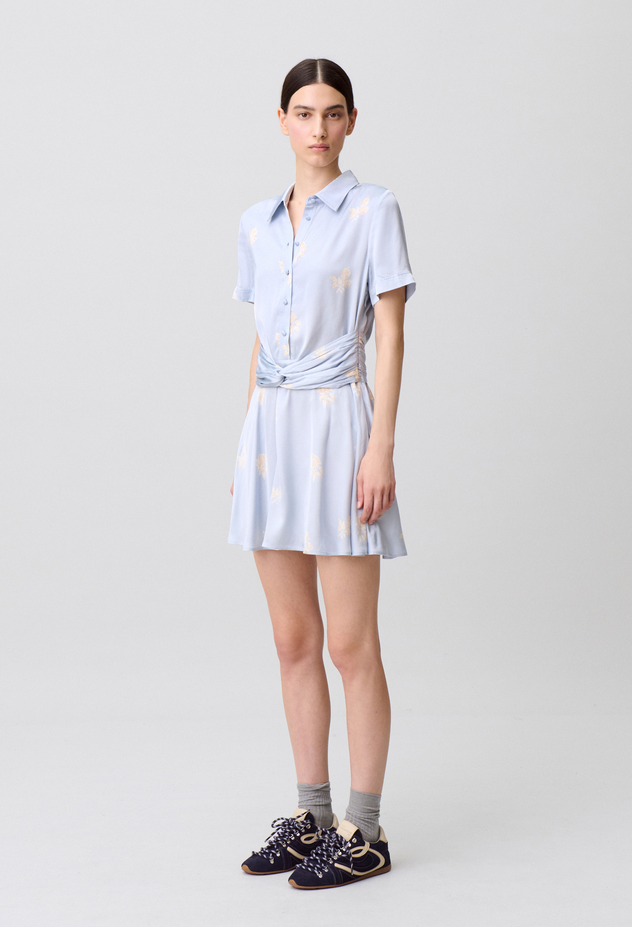 Robe satin fleurs - Femme - Print Clair - Taille 42 - Claudie Pierlot