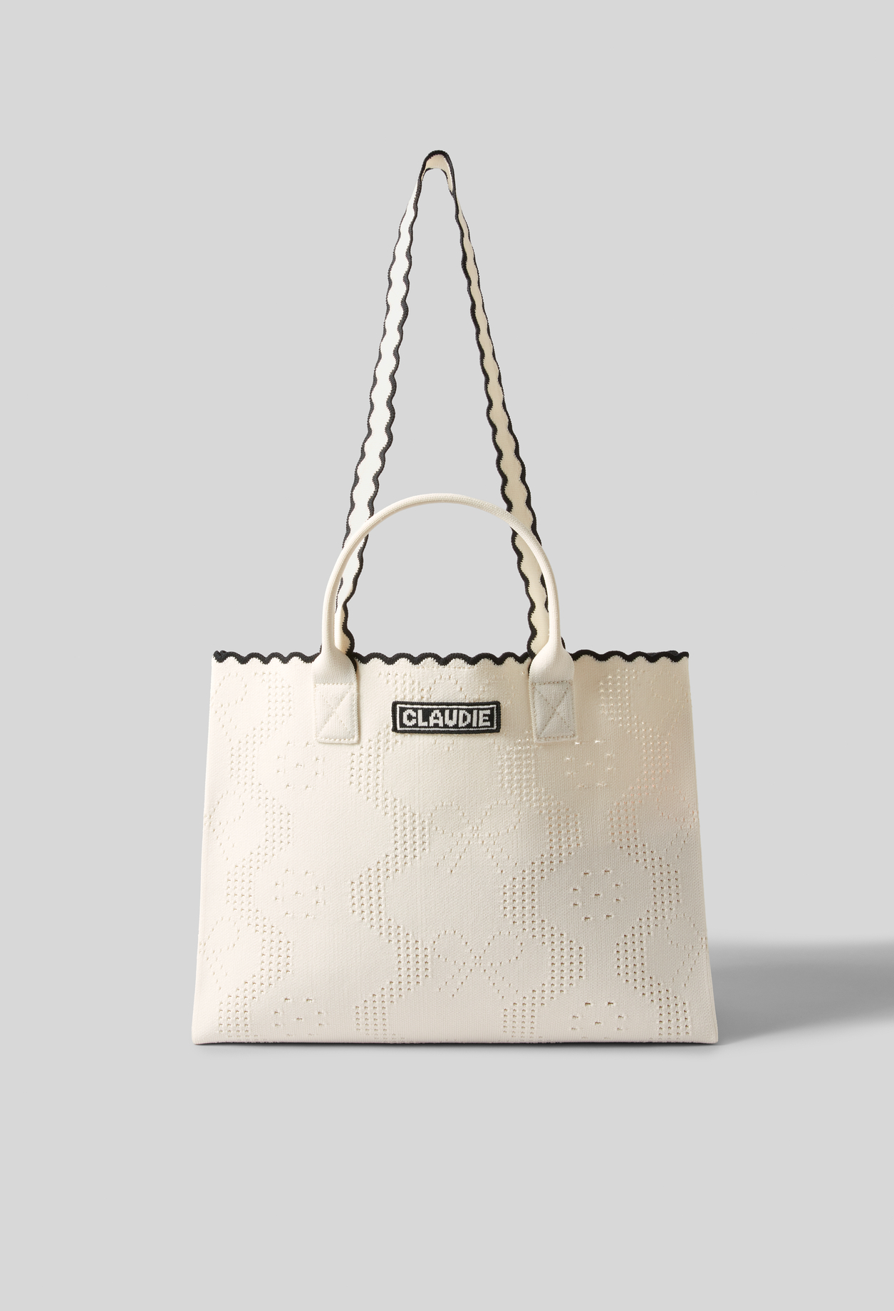 Sac tricot bicolore - Femme - Blanc - Taille Unique - Claudie Pierlot