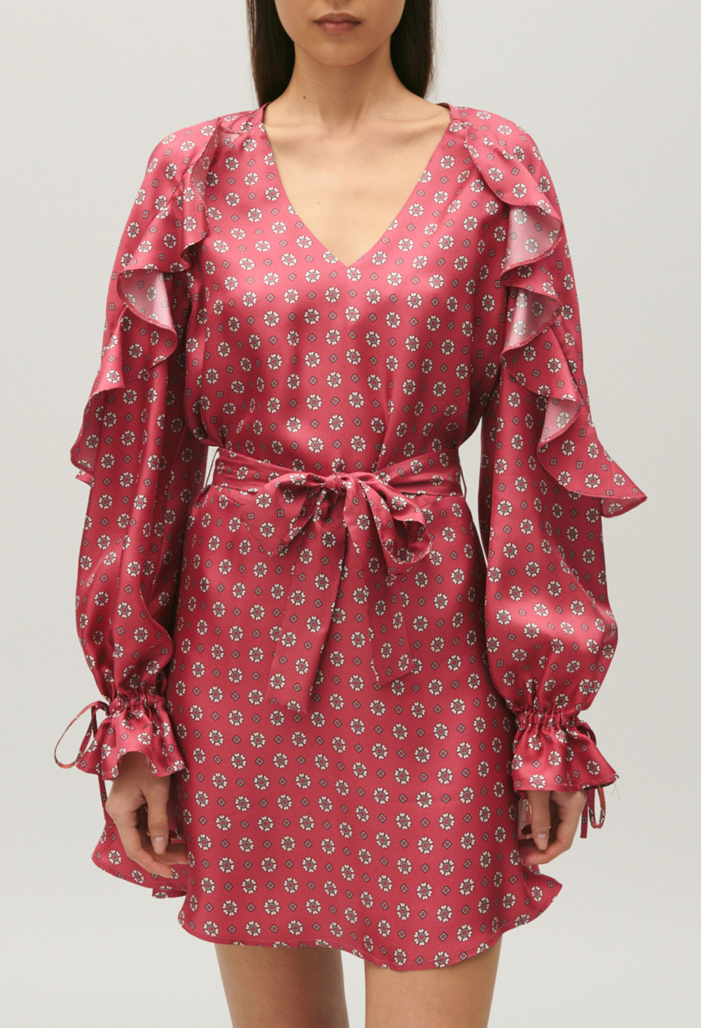 Claudie - Robe courte satinée imprimée - Print Clair - Taille 34 - Pour Femme