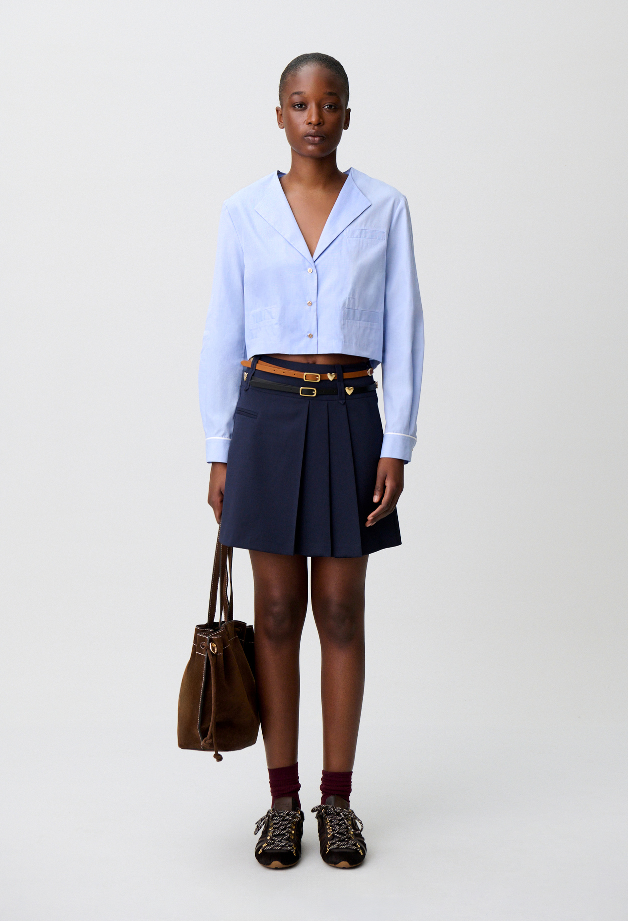 Claudie - Chemise popeline - Bleu Ciel - Taille 36 - Pour Femme