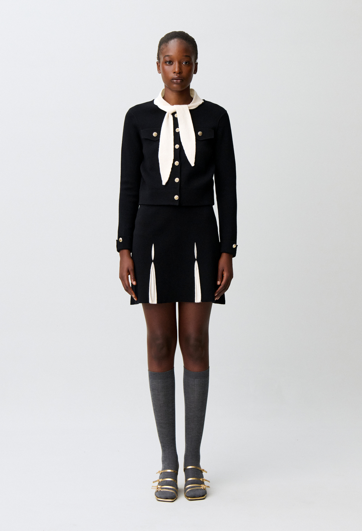 Claudie - Jupe courte maille - Bicolore - Taille 2 - Pour Femme