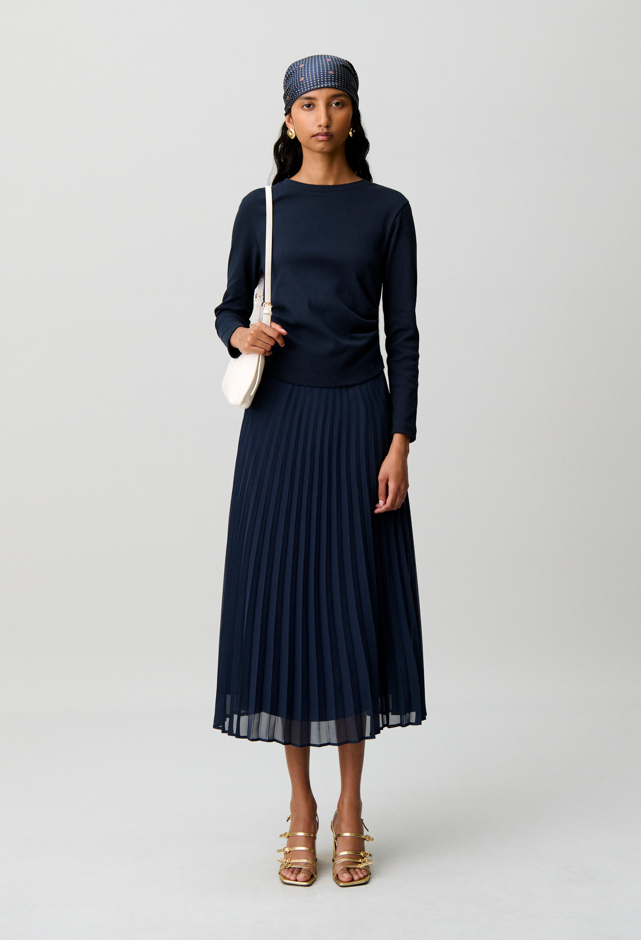 Claudie - Robe t-shirt bi-matières - Marine - Taille 2 - Pour Femme