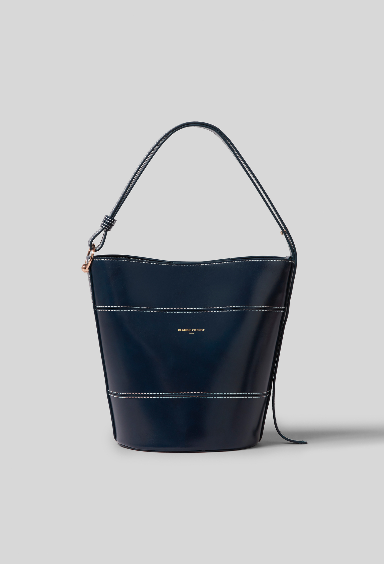 Sac seau Solveig cuir - Femme - Marine - Taille Unique - Claudie Pierlot