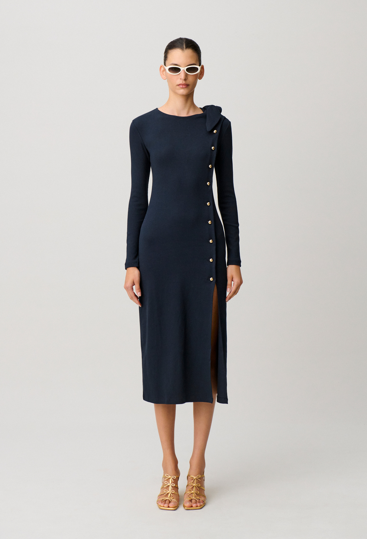 Robe longue maille - Femme - Marine - Taille L - Claudie Pierlot