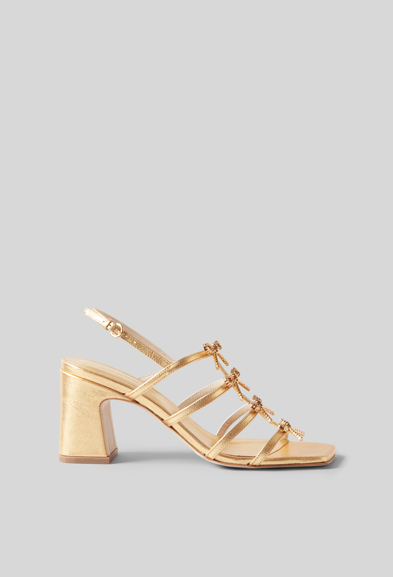 Sandales à talon cuir - Femme - Gold - Taille 36 - Claudie Pierlot