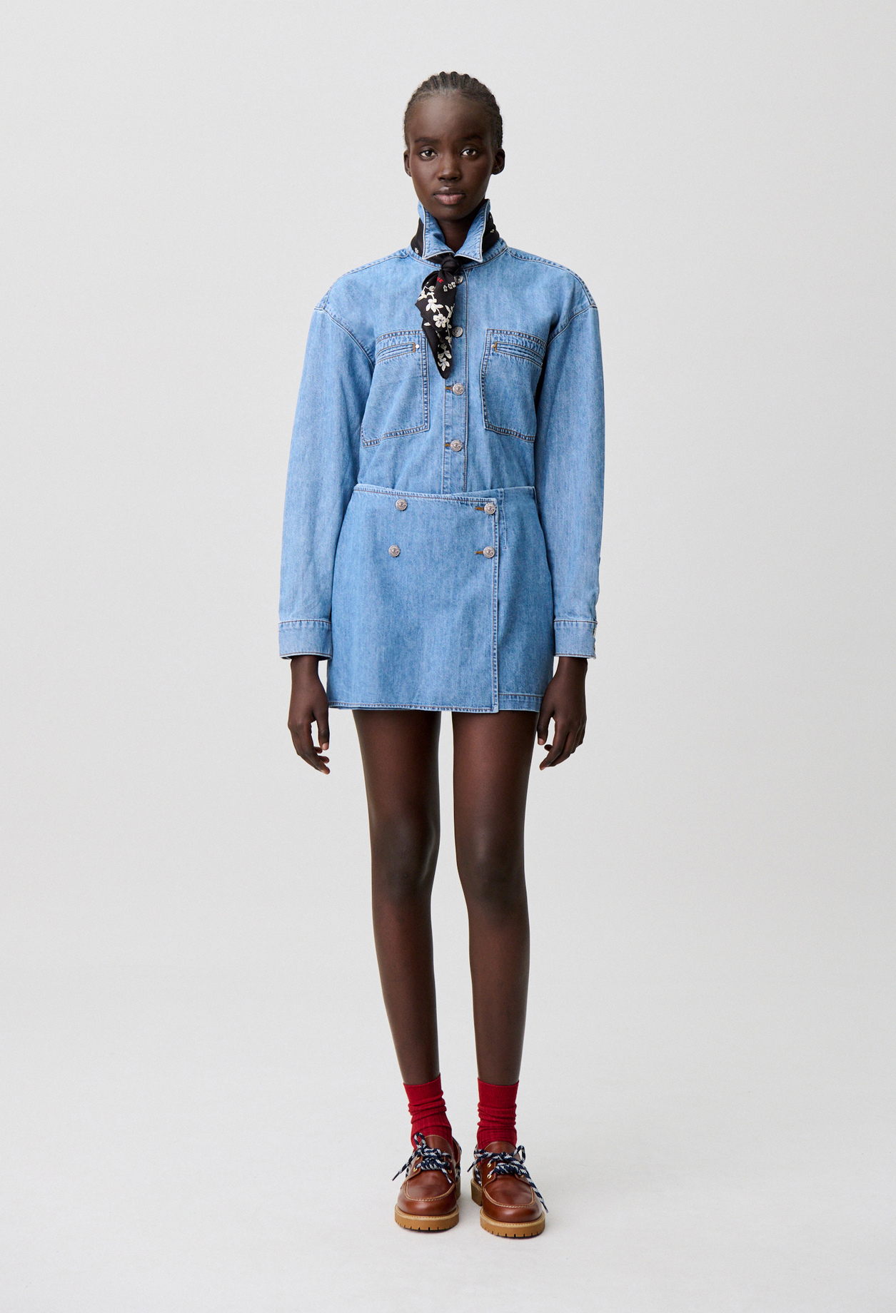 Claudie - Jupe short denim - Denim Bleu Clair - Taille 40 - Pour Femme