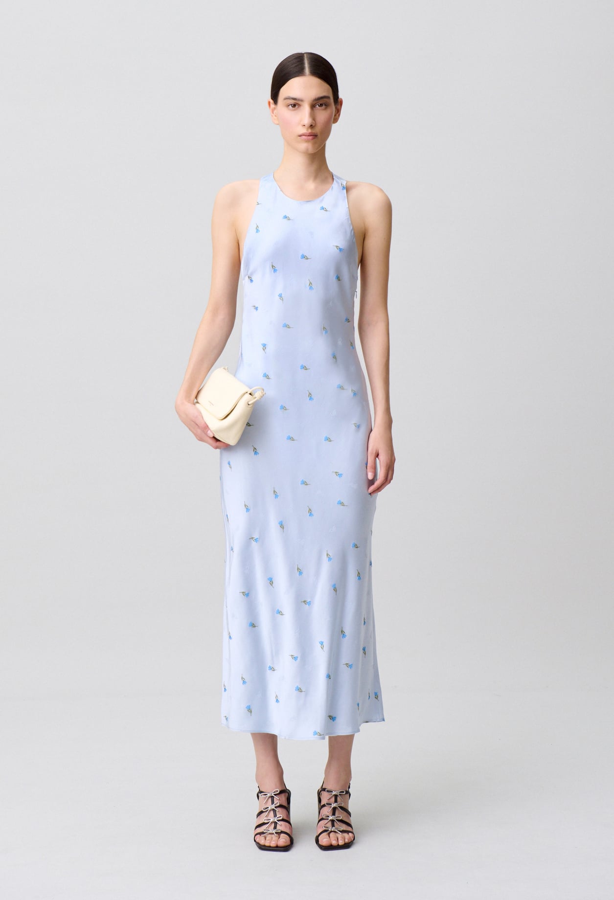 Robe satin dos nu - Femme - Ciel - Taille 36 - Claudie Pierlot