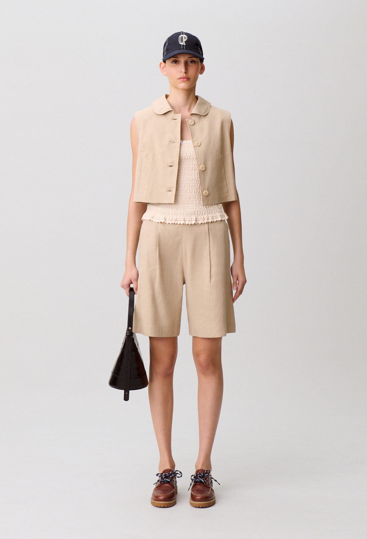 Veste courte tailleur lin - Femme - Sable - Taille 1 - Claudie Pierlot