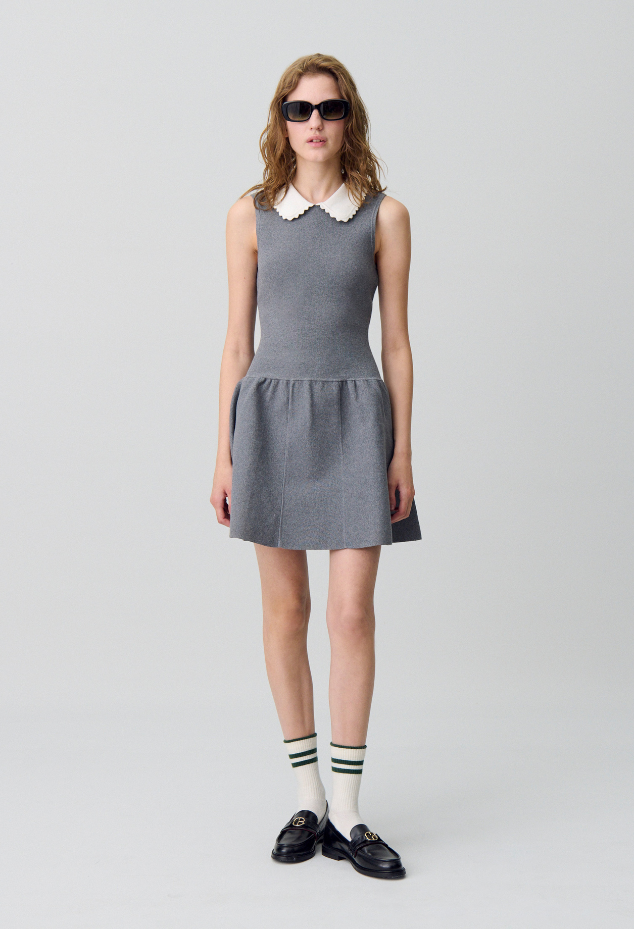 Robe courte patineuse - Femme - Gris Chine - Taille 0 - Claudie Pierlot