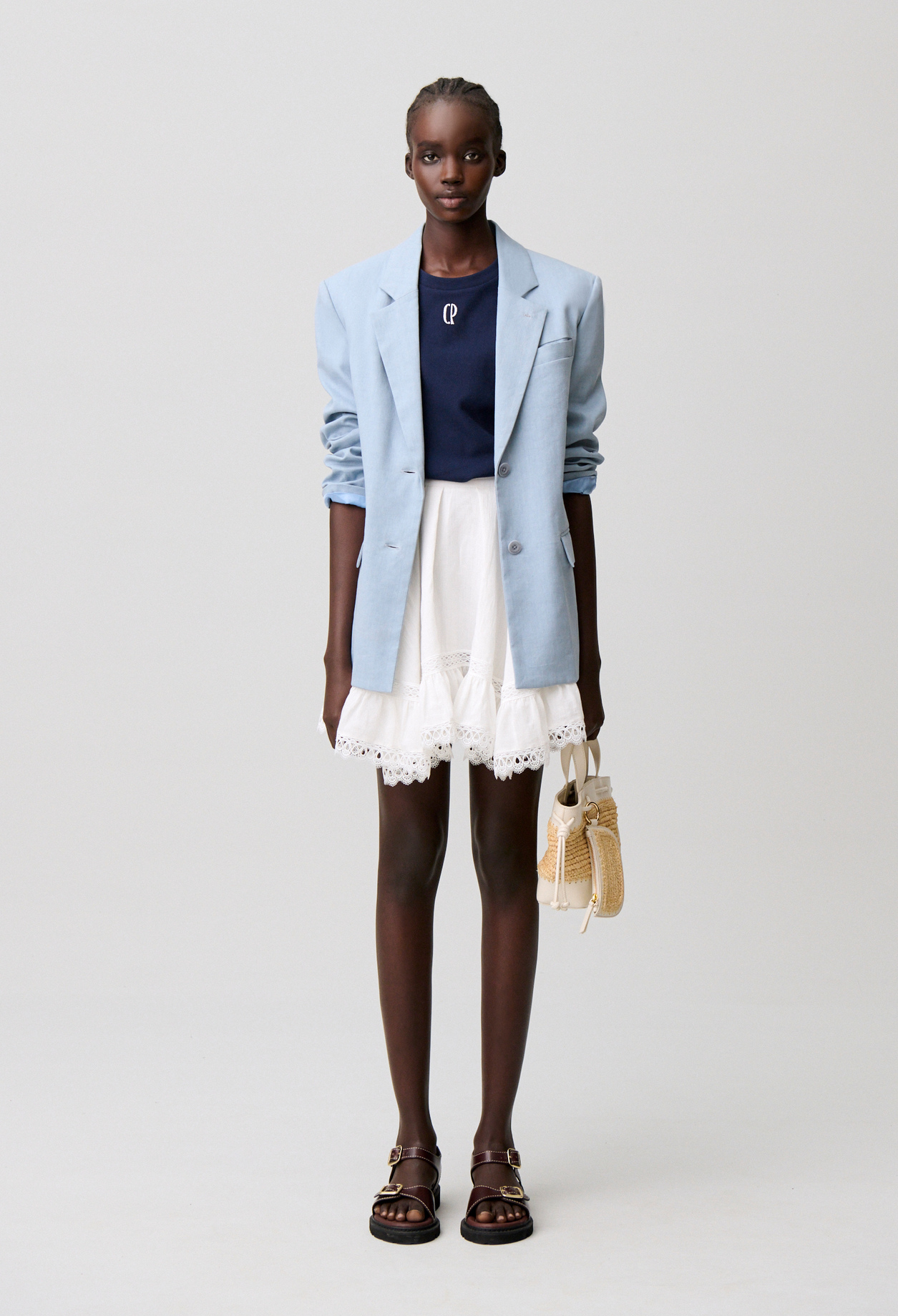 Jupe courte dentelle - Femme - Ecru - Taille 38 - Claudie Pierlot