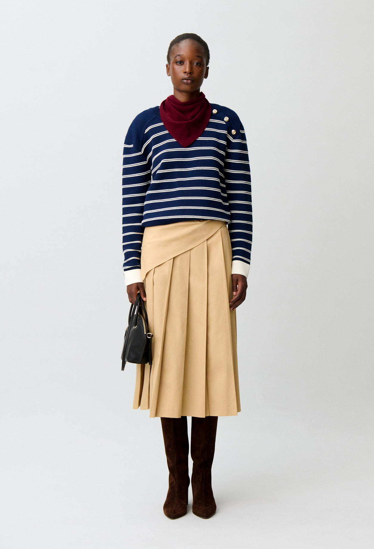 Claudie - Pull marinière laine - Bicolore - Taille 1 - Pour Femme