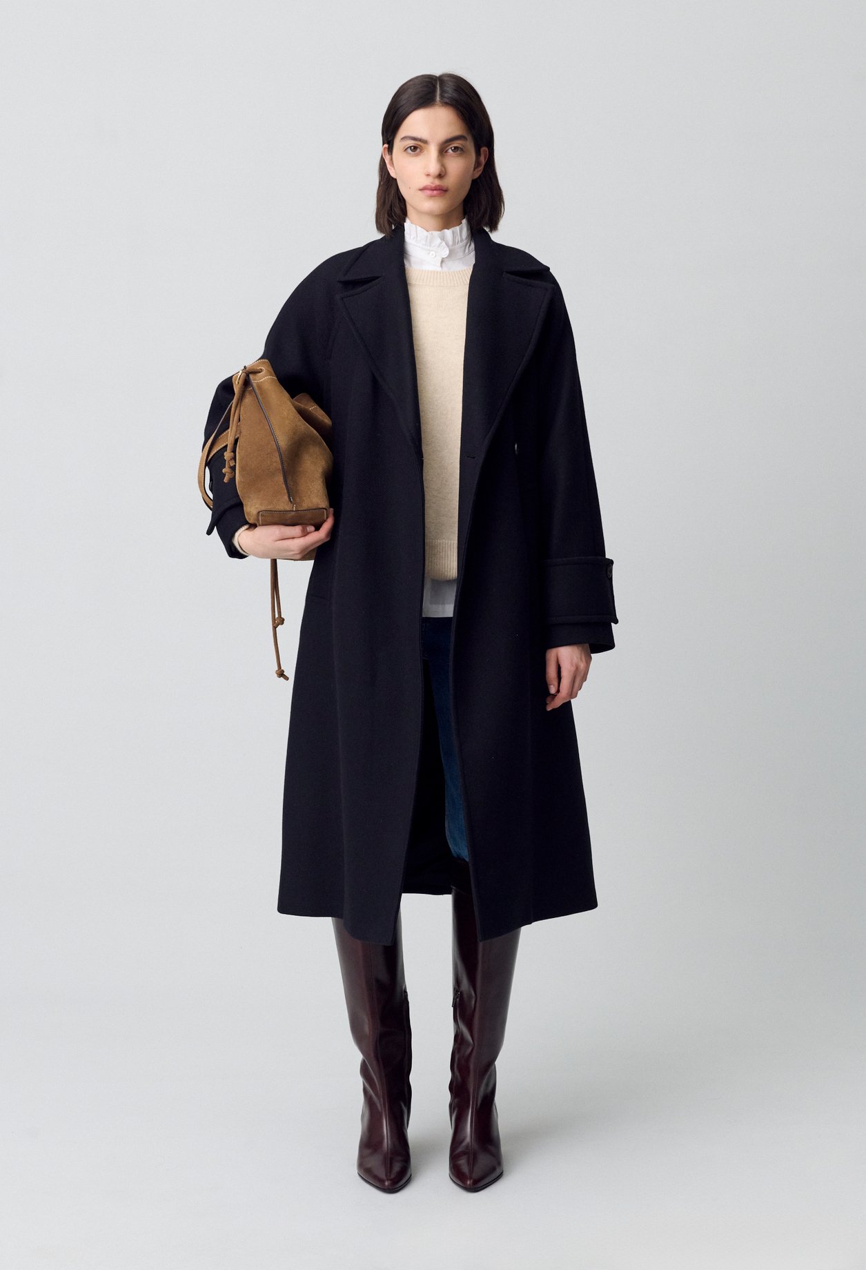 Manteau mi-long laine mélangée - Claudie Pierlot - Modalova