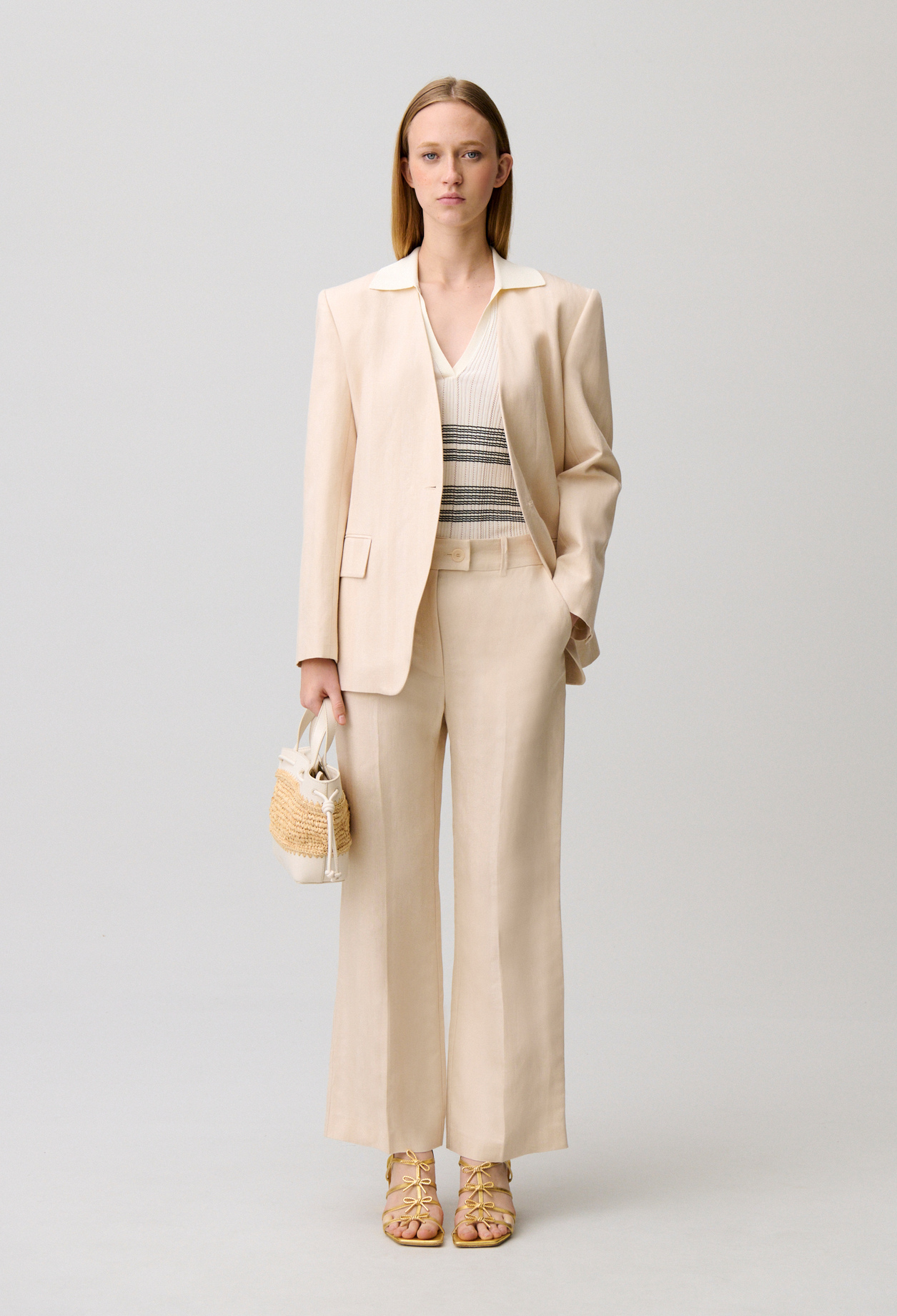 Pantalon fluide lin - Femme - Sable - Taille 38 - Claudie Pierlot