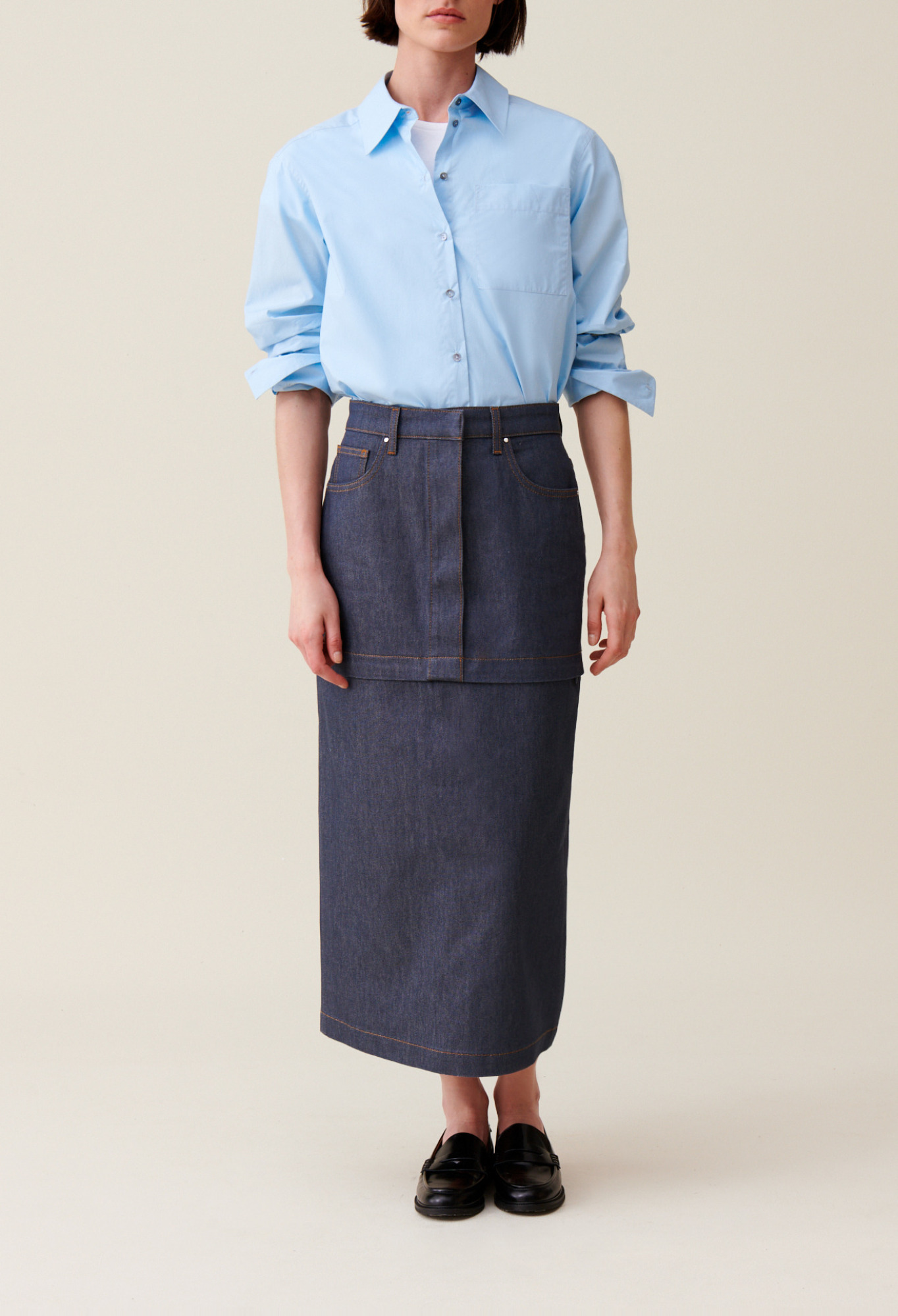 Claudie - Jupe denim zippée modulable - Denim Raw - Taille 34 - Pour Femme