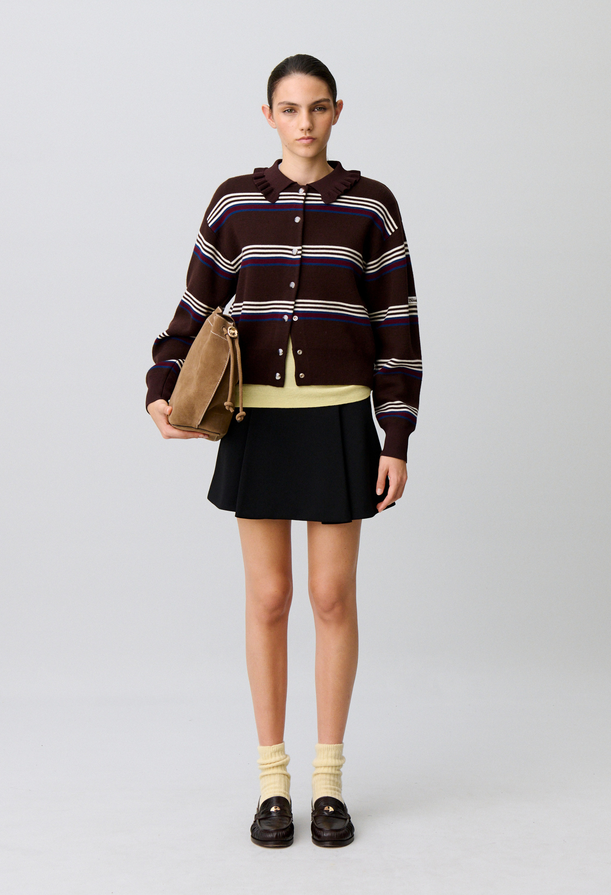 Claudie - Jupe courte évasée - Noir - Taille 42 - Pour Femme