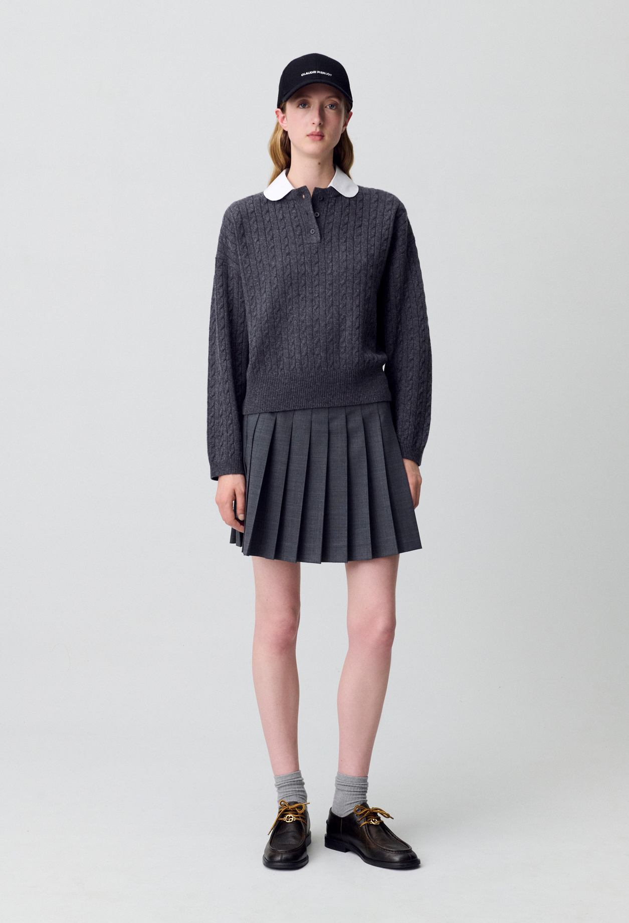 Claudie - Pull col claudine - Gris Chine - Taille 2 - Pour Femme