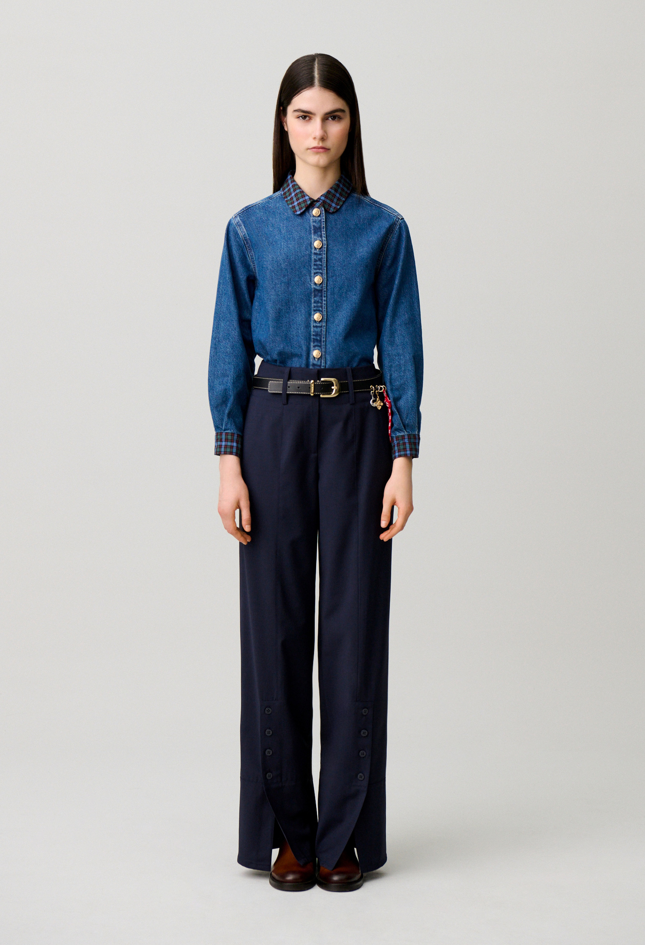 Claudie - Pantalon laine mélangée - Marine - Taille 44 - Pour Femme