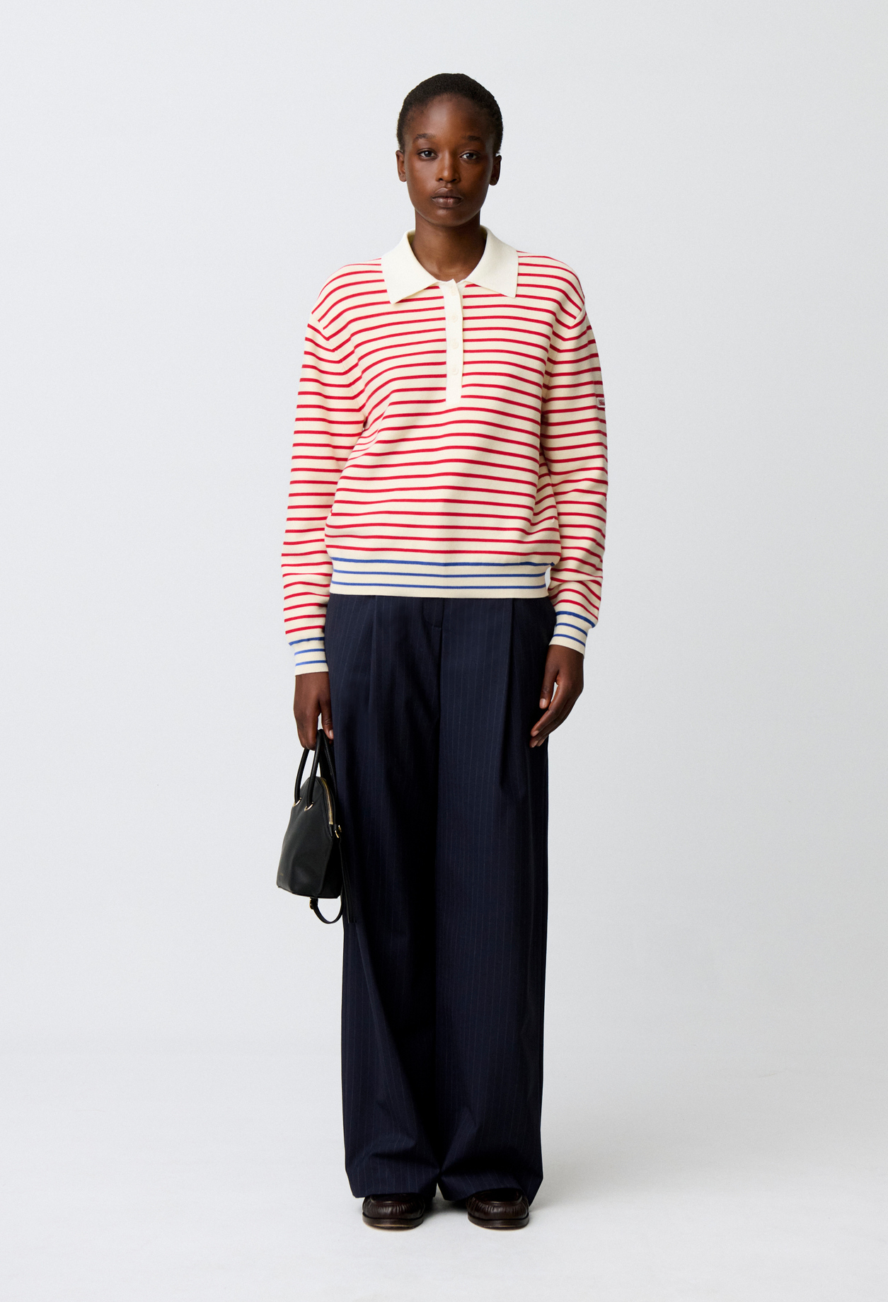 Claudie - Pull rayé col polo - Multico - Taille 2 - Pour Femme