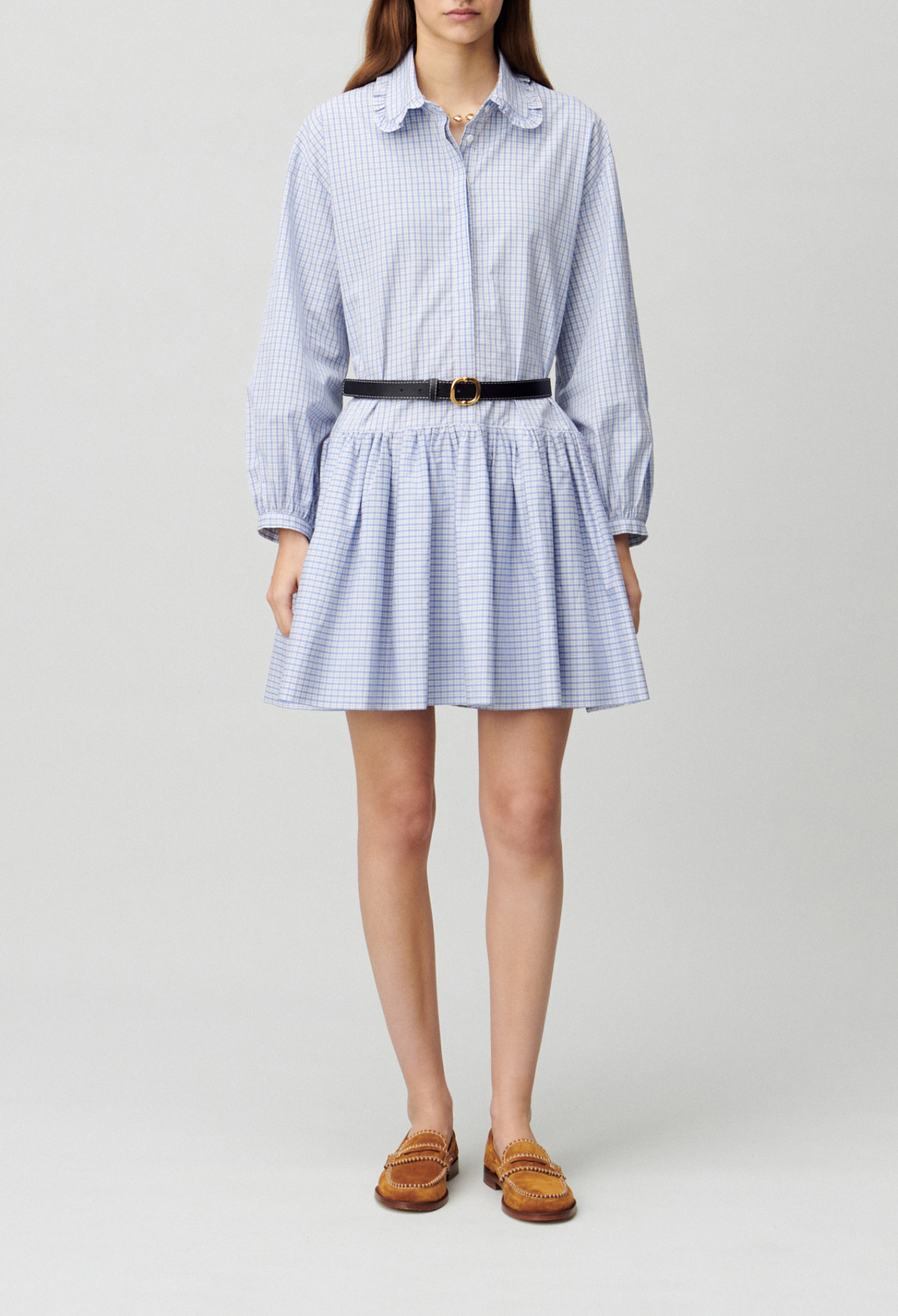 Claudie - Robe babydoll à carreaux - Bicolore - Taille 38 - Pour Femme
