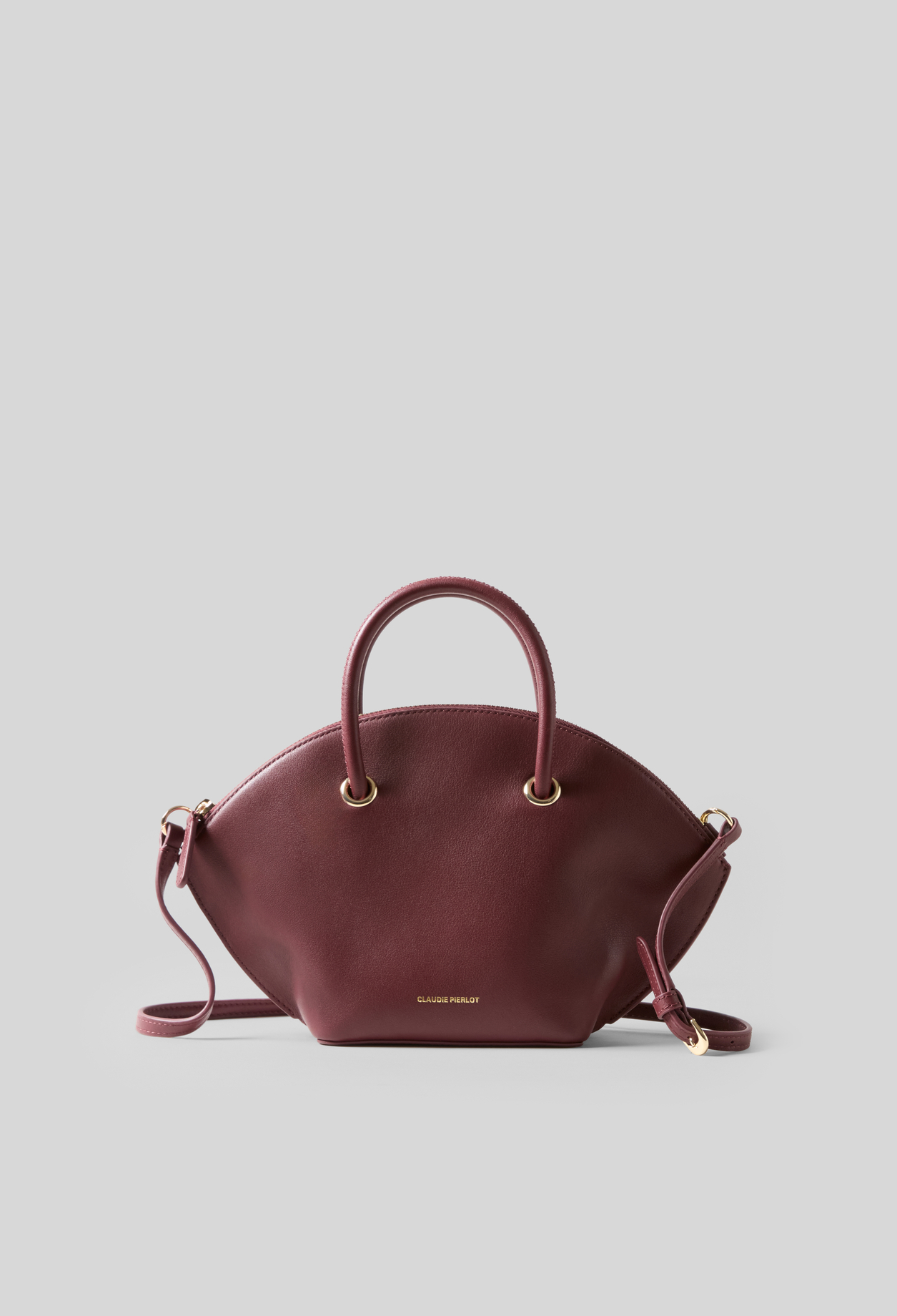 Claudie - Sac Grelot cuir lisse - Cerise - Taille Unique - Pour Femme
