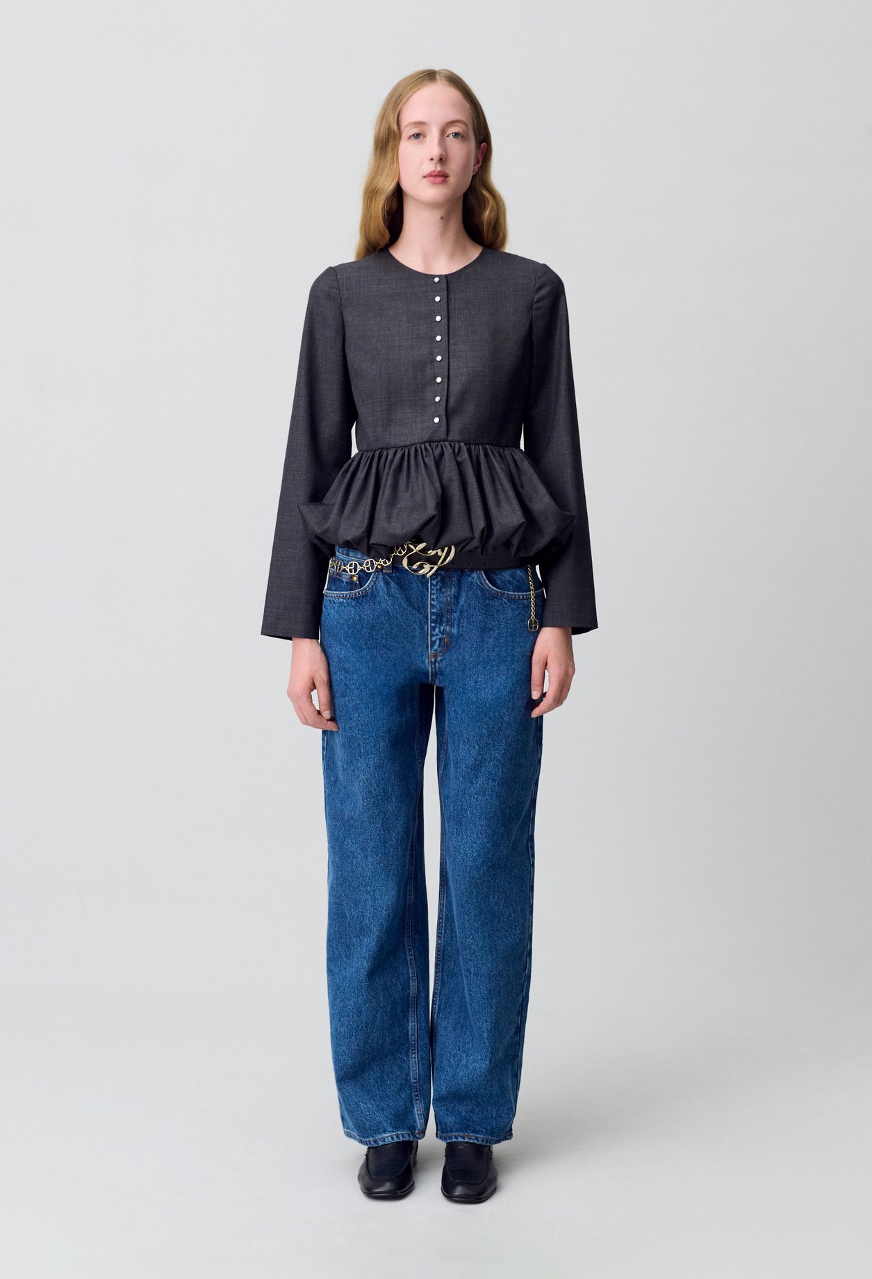 Top peplum - Femme - Gris Chine - Claudie Pierlot