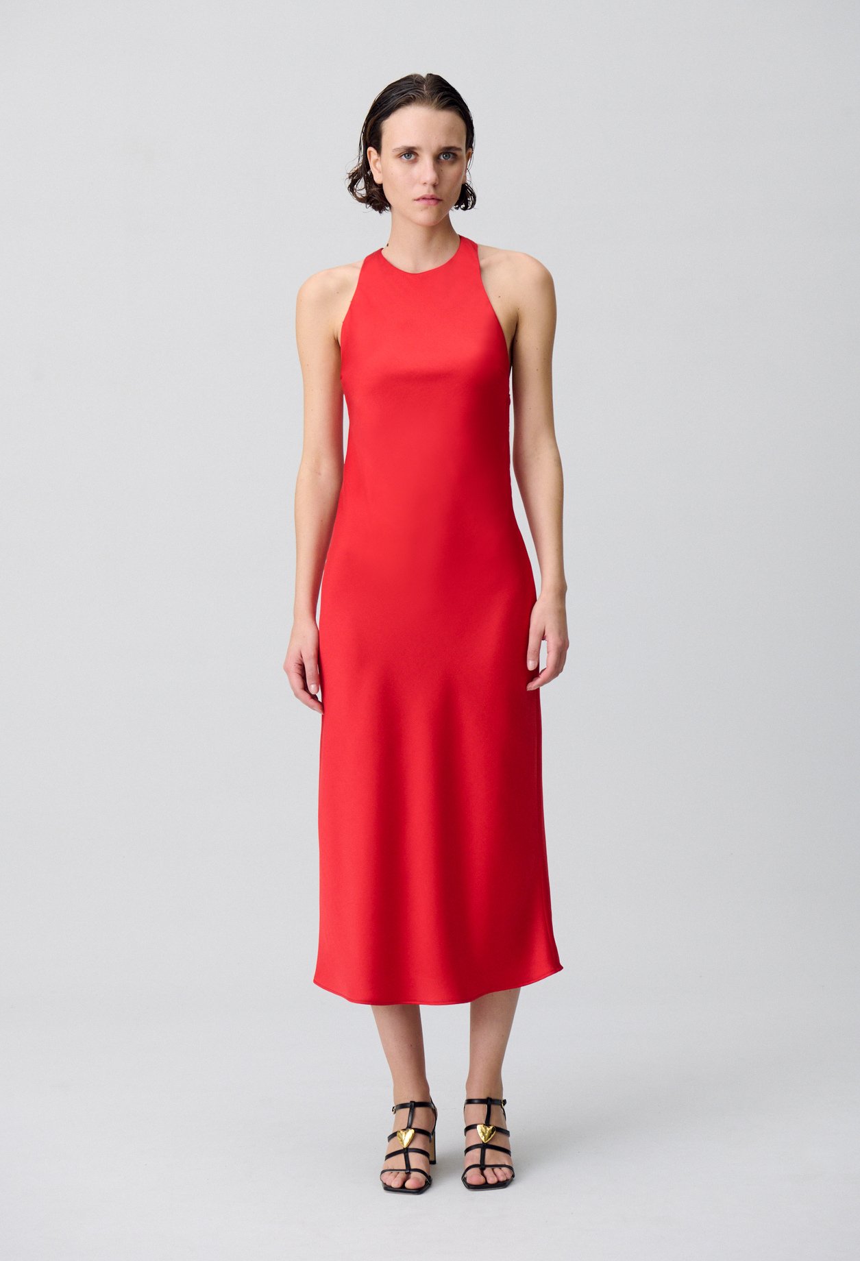 Robe longue satinée dos nu - Claudie Pierlot - Modalova