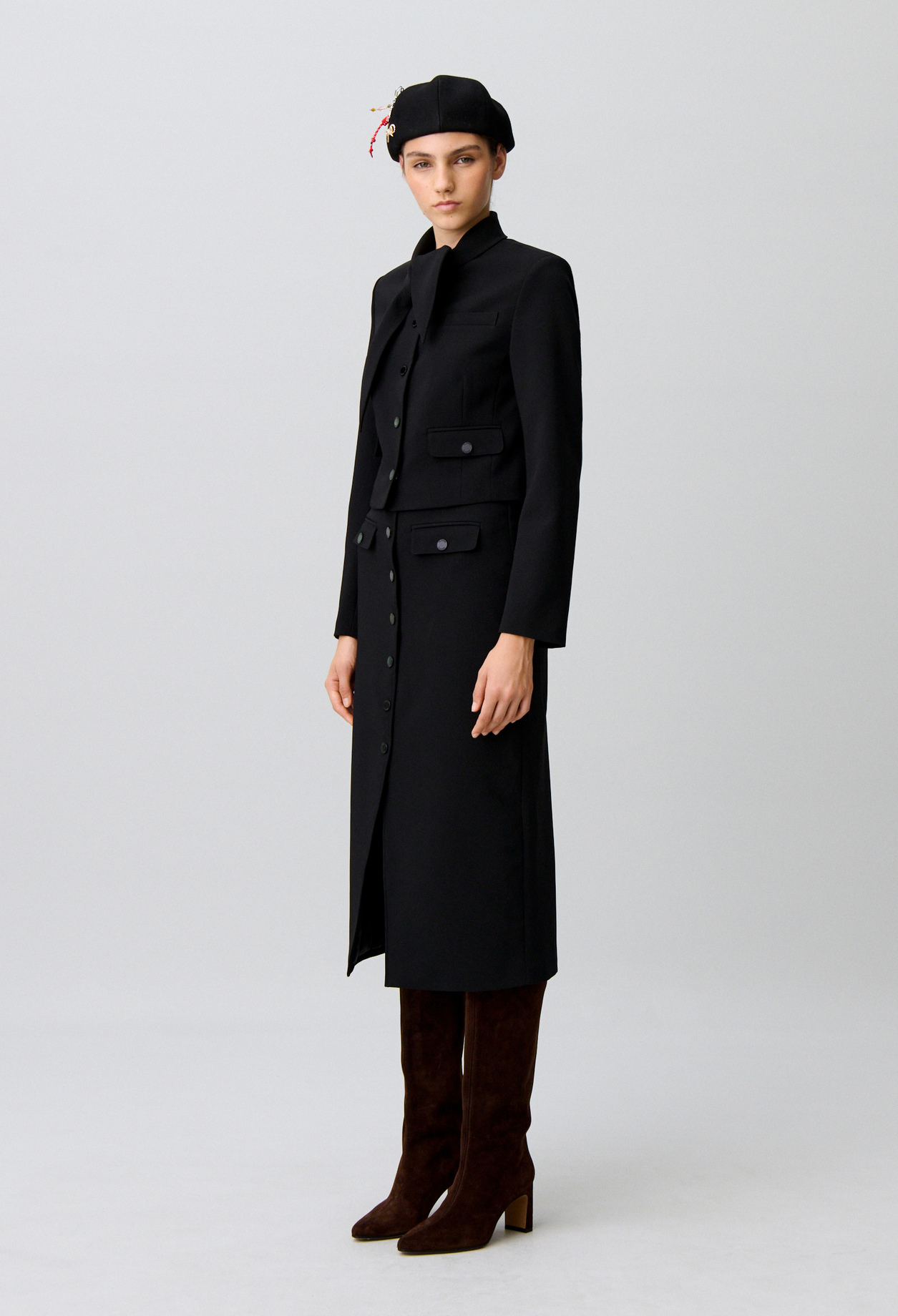 Claudie - Jupe midi - Noir - Taille 42 - Pour Femme