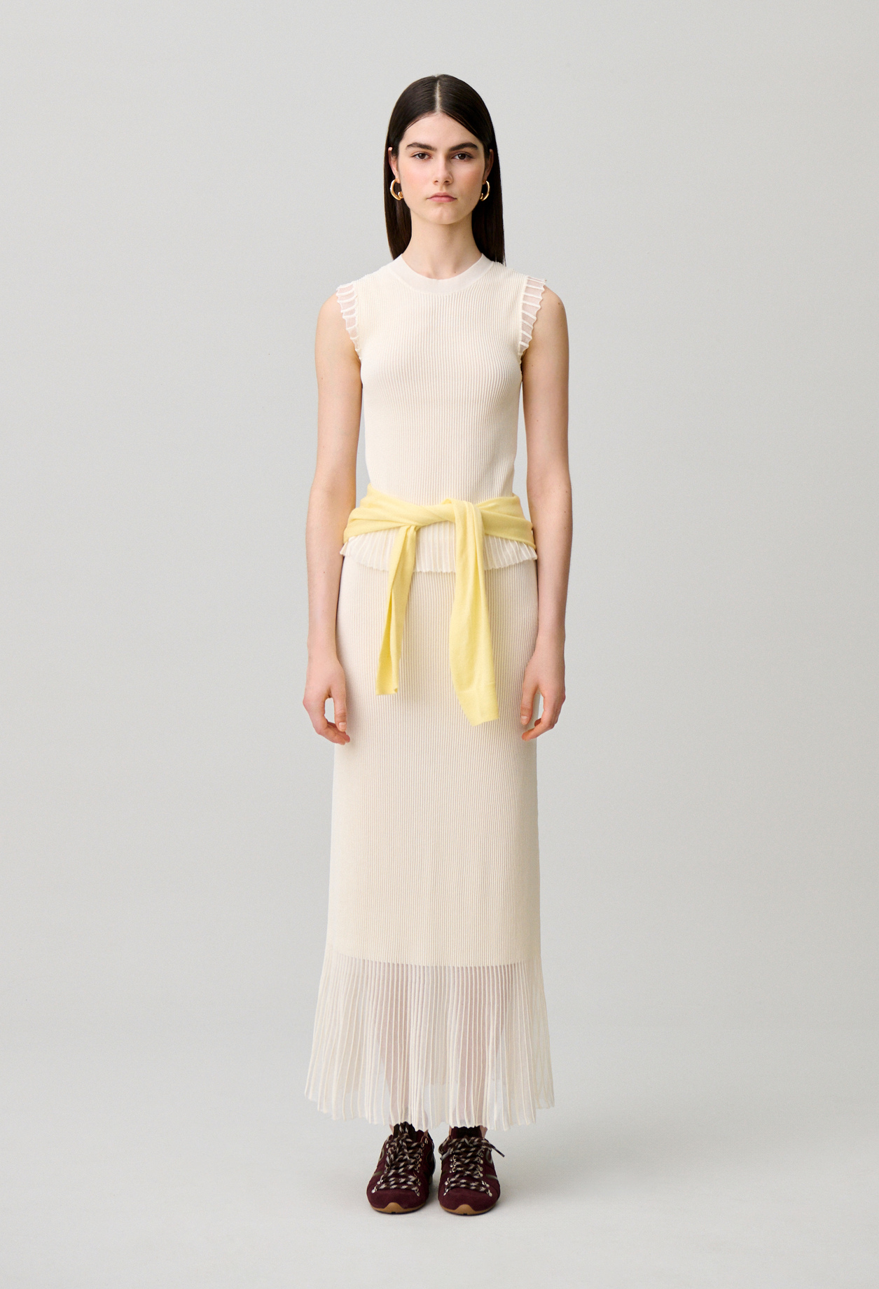 Jupe longue maille - Femme - Ecru - Taille 4 - Claudie Pierlot
