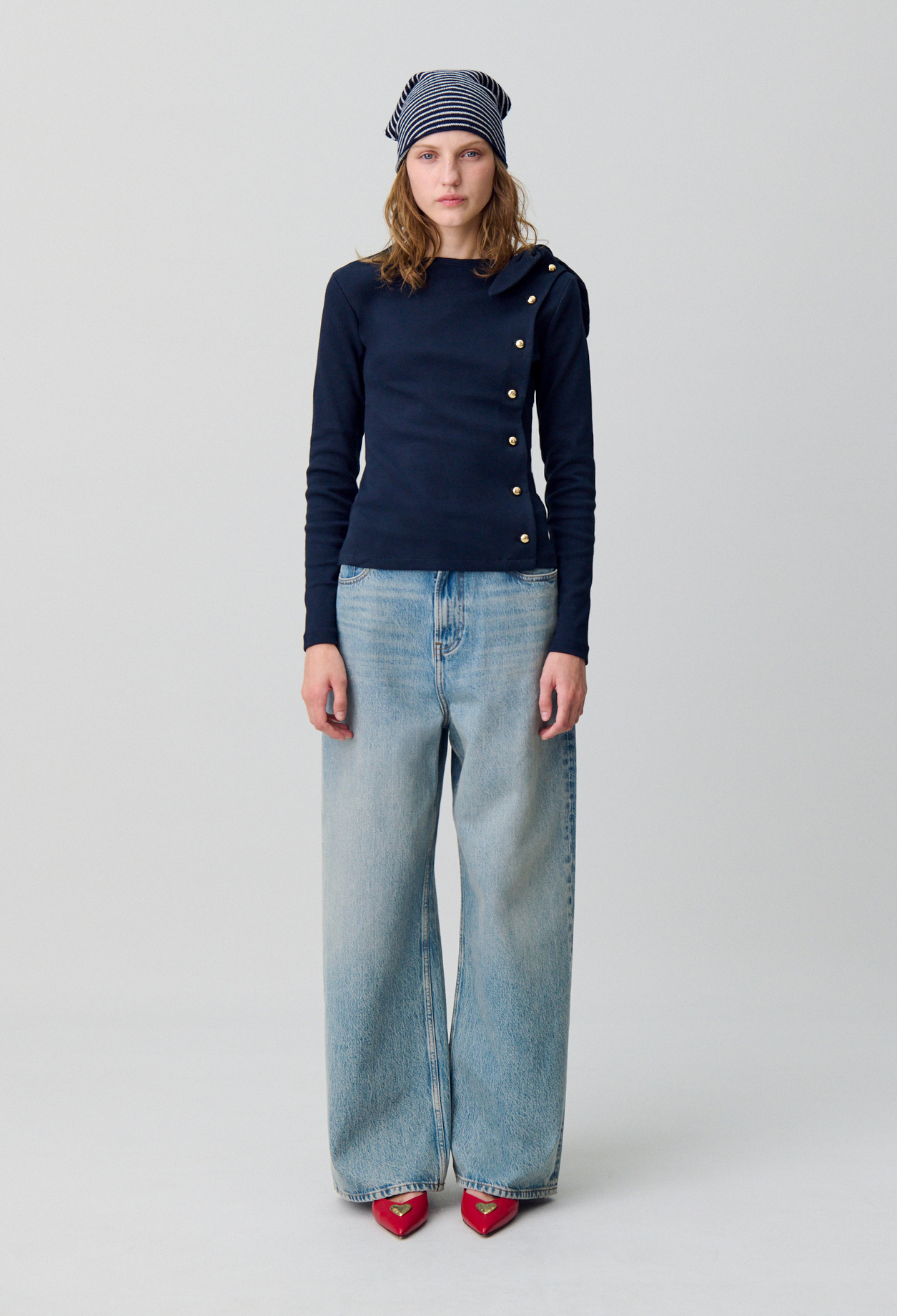 Claudie - T-shirt à manches longues - Marine - Taille S - Pour Femme