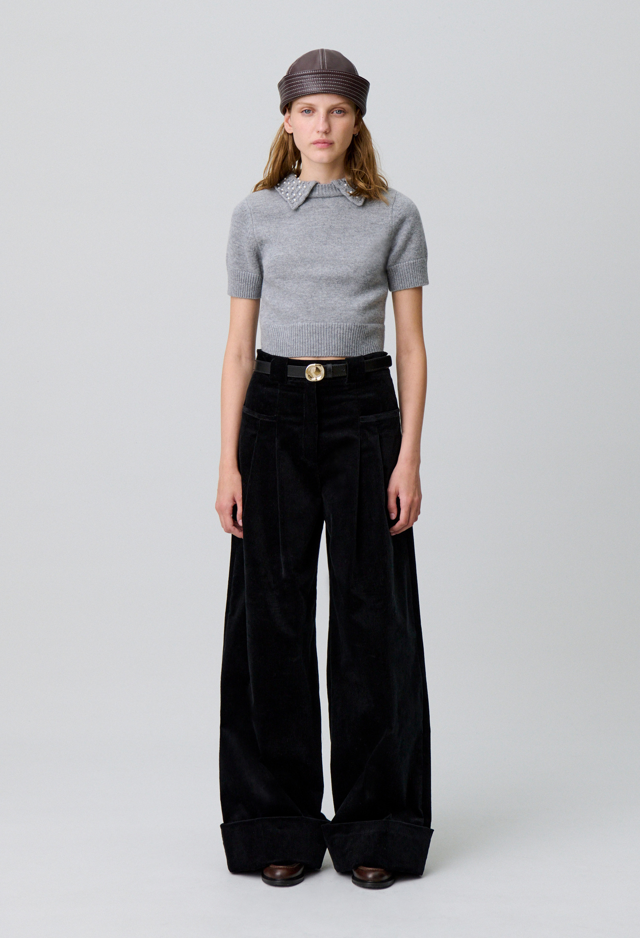 Pantalon large velours - Femme - Noir - Taille 40 - Claudie Pierlot