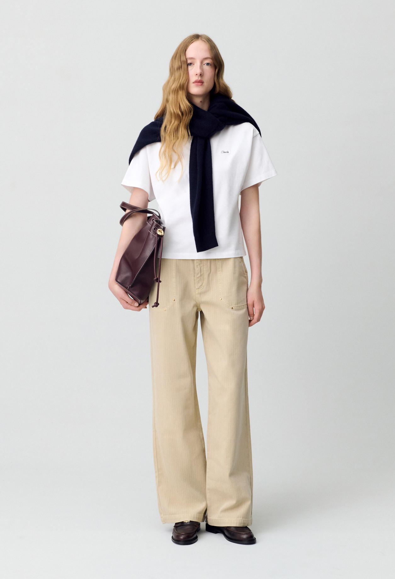 Claudie - Jean denim droit - Beige - Taille 34 - Pour Femme