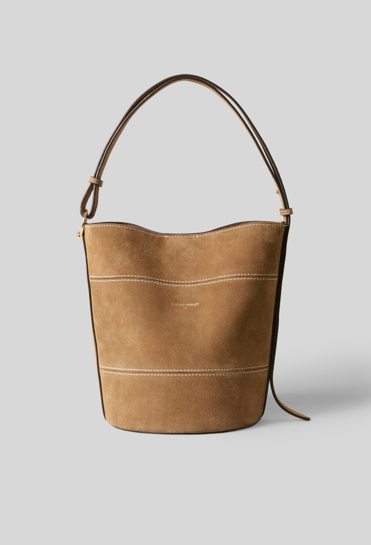Sac seau Solveig suède - Femme - Sable - Claudie Pierlot