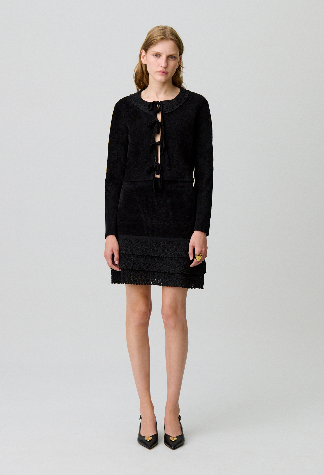 Jupe maille velours - Femme - Noir - Taille 1 - Claudie Pierlot
