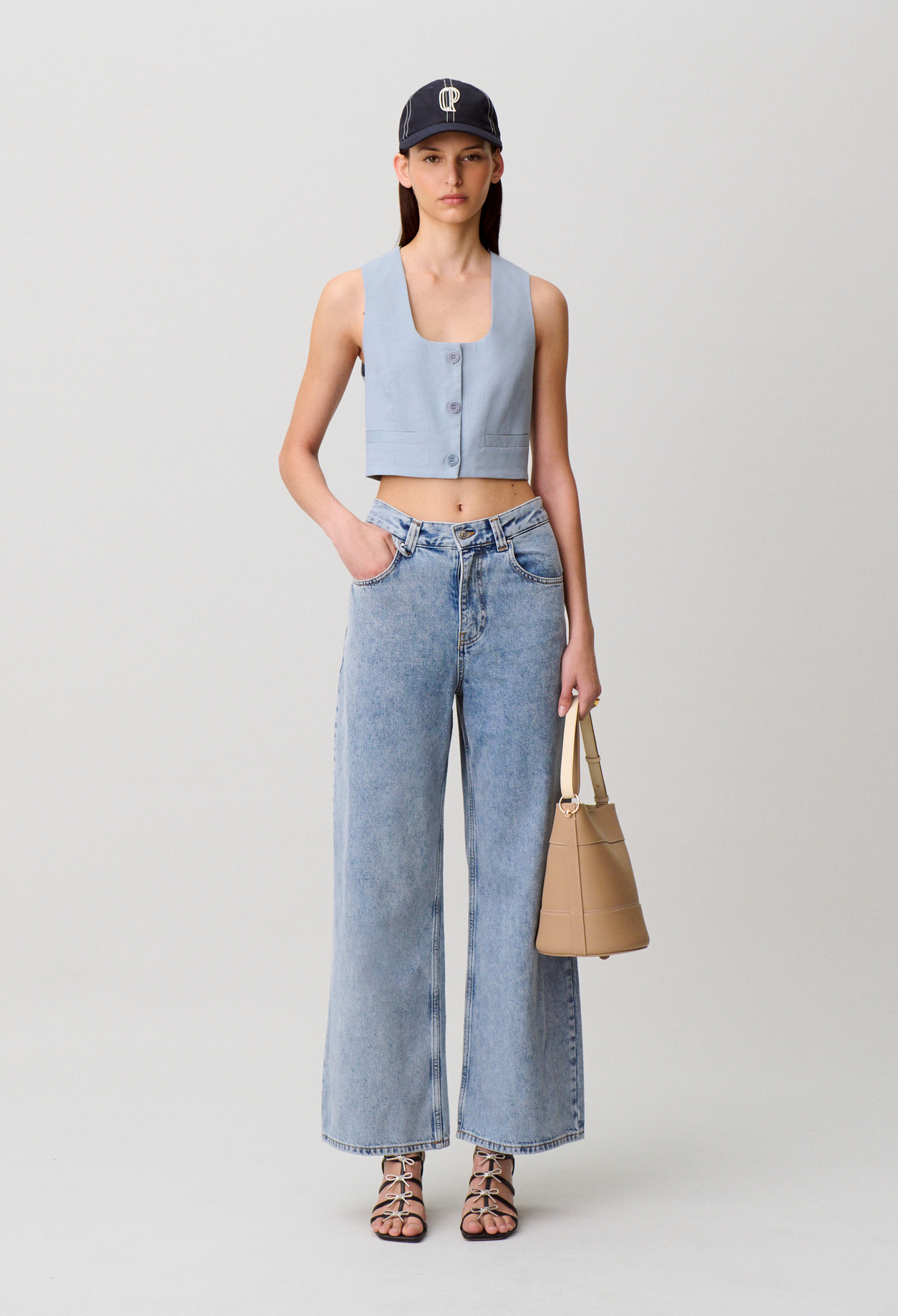 Veston tailleur lin - Femme - Bleu Gris - Taille 2 - Claudie Pierlot