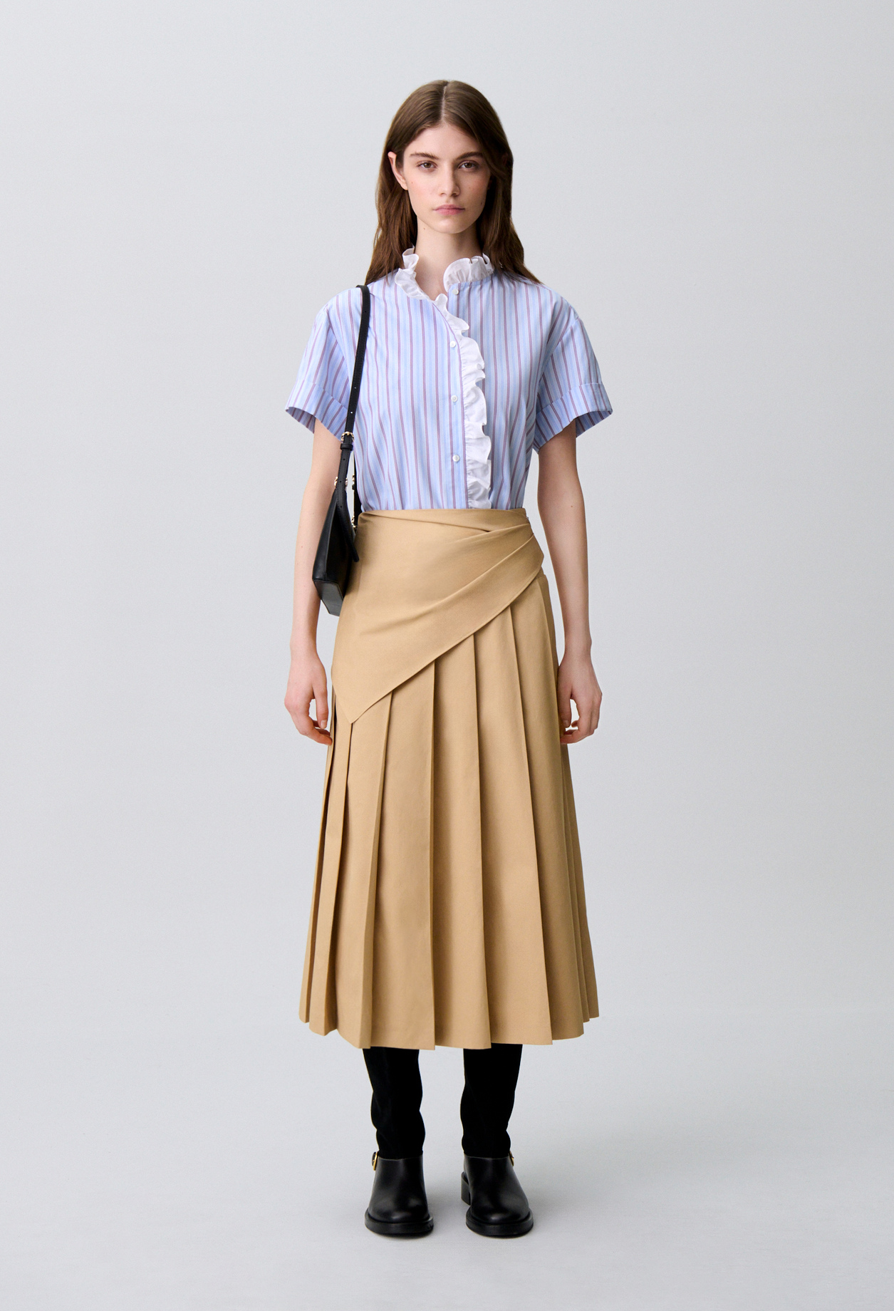 Chemise popeline rayée volants - Femme - Multico - Taille 38 - Claudie Pierlot