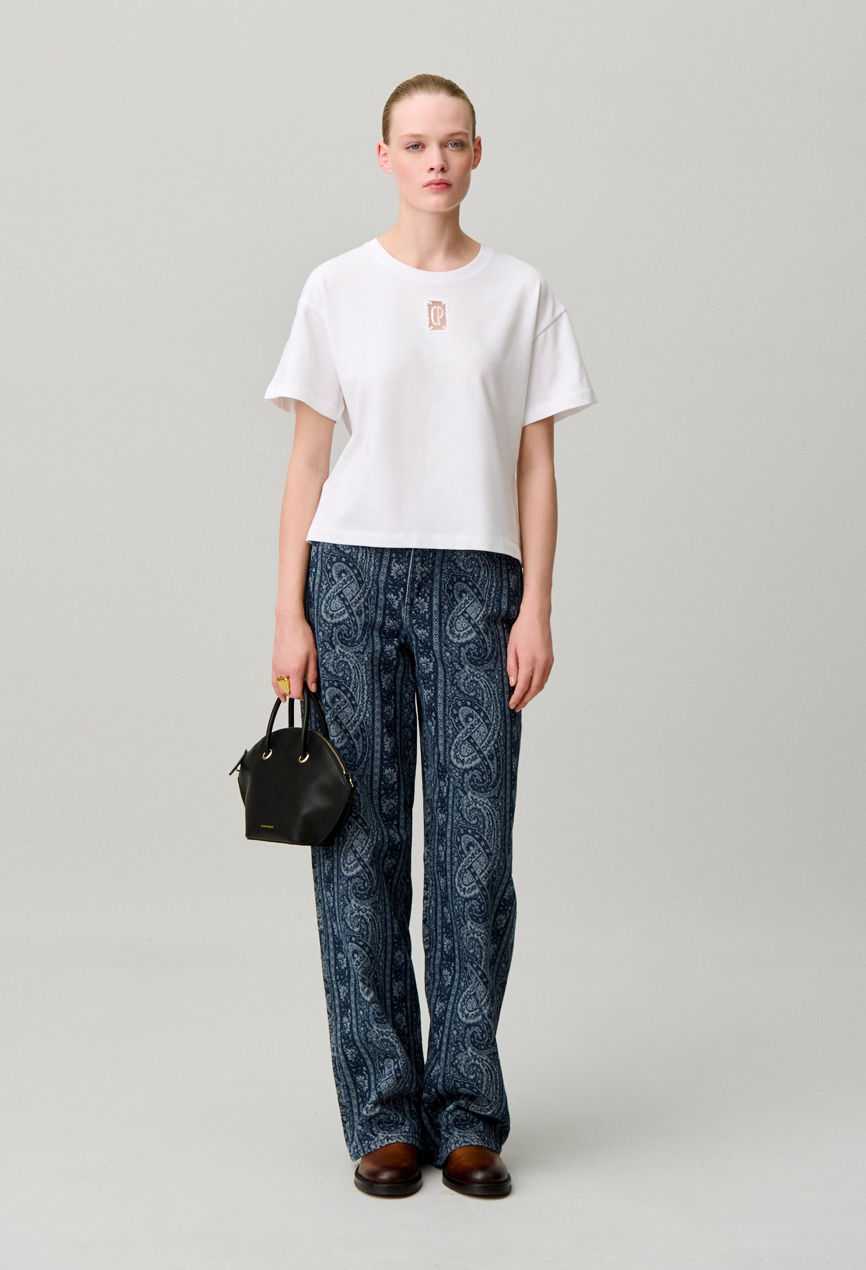 Claudie - T-shirt coton large court - Ecru - Taille 3 - Pour Femme