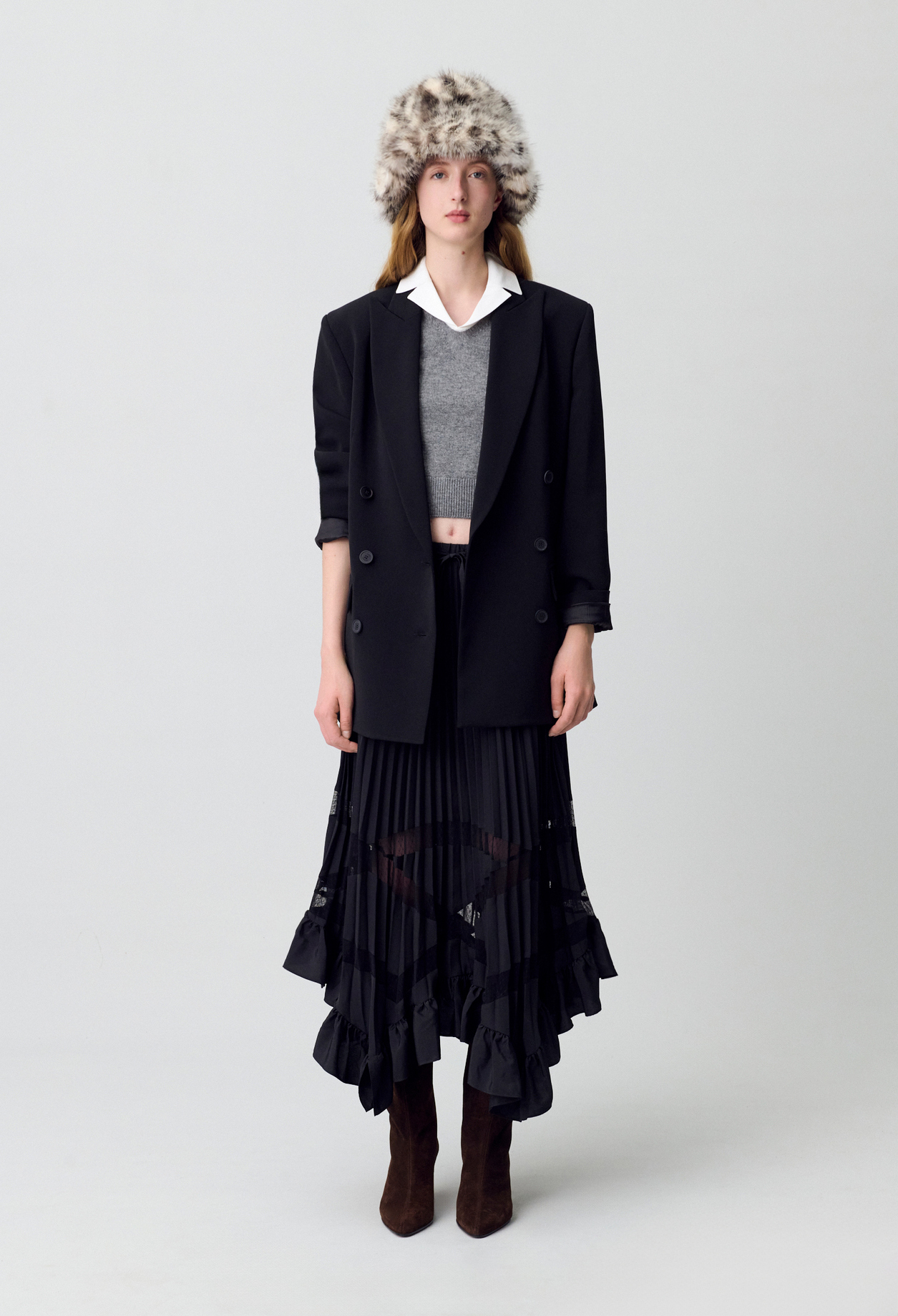 Jupe longue plissée asymétrique - Claudie Pierlot - Modalova
