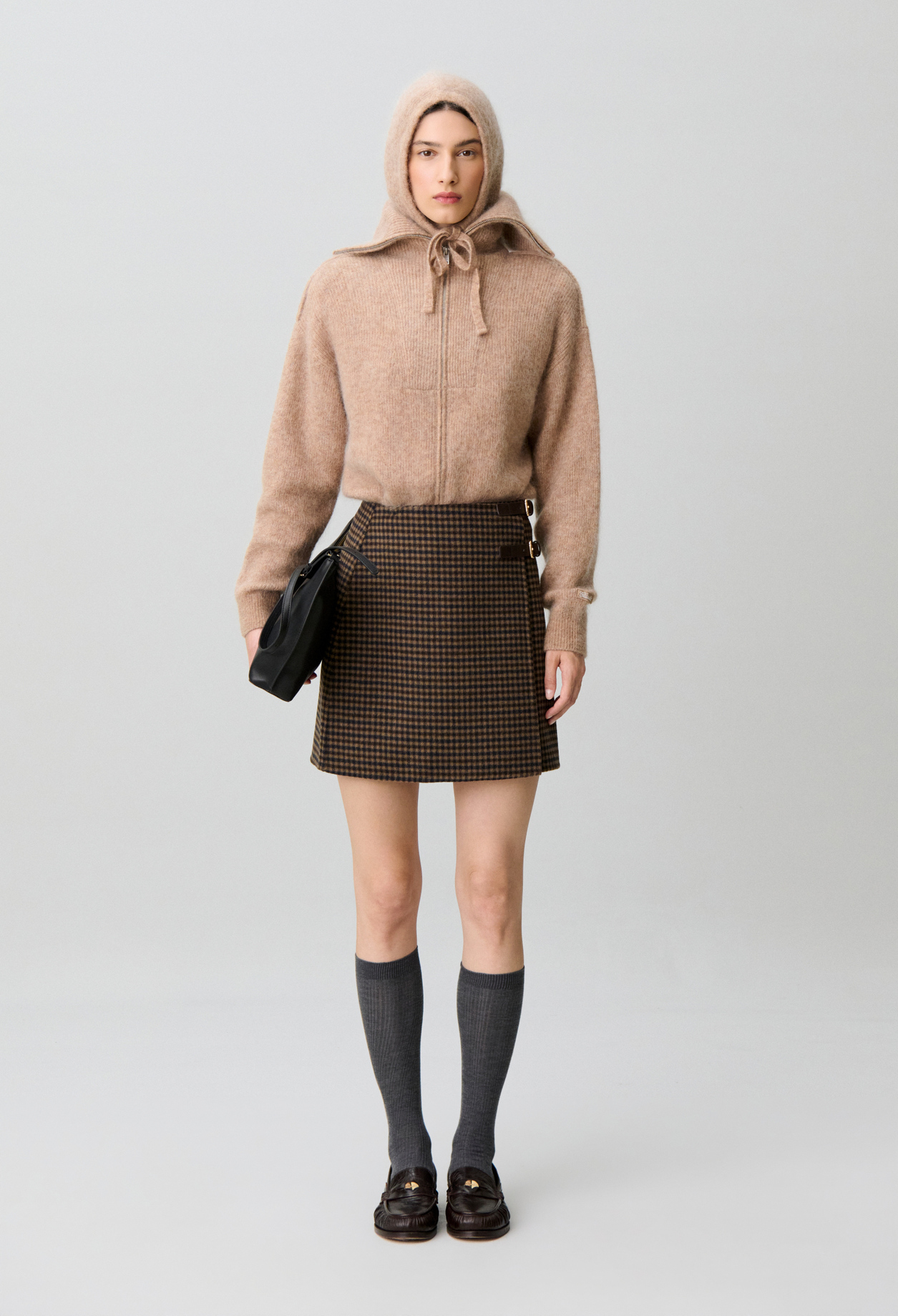 Claudie - Jupe portefeuille carreaux - Bicolore - Taille 40 - Pour Femme