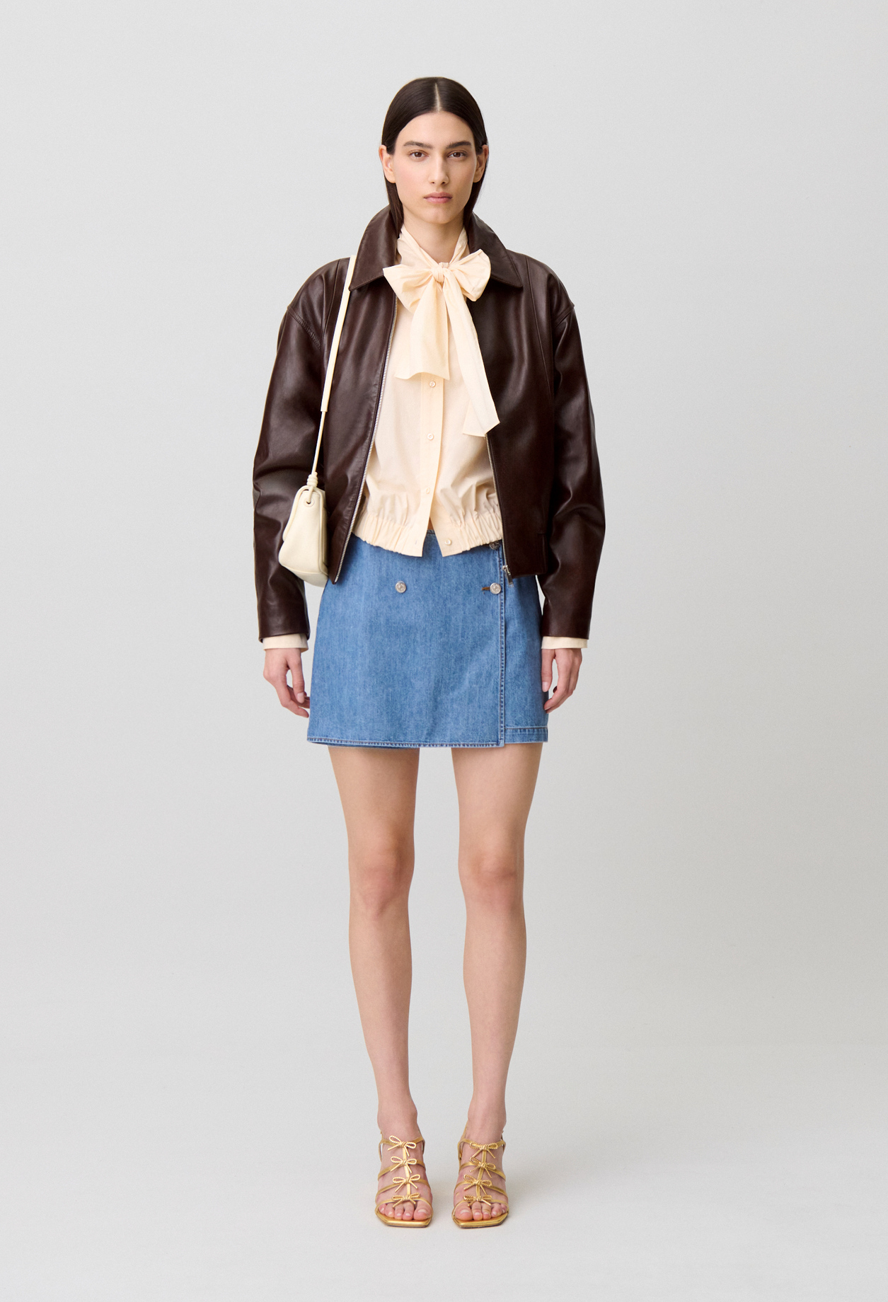 Chemise popeline col lavallière - Femme - Vanille - Taille 42 - Claudie Pierlot